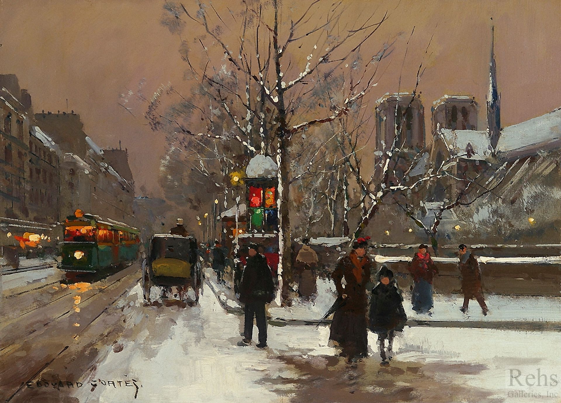 Quai de Montebello, Winter by Edouard Cortes