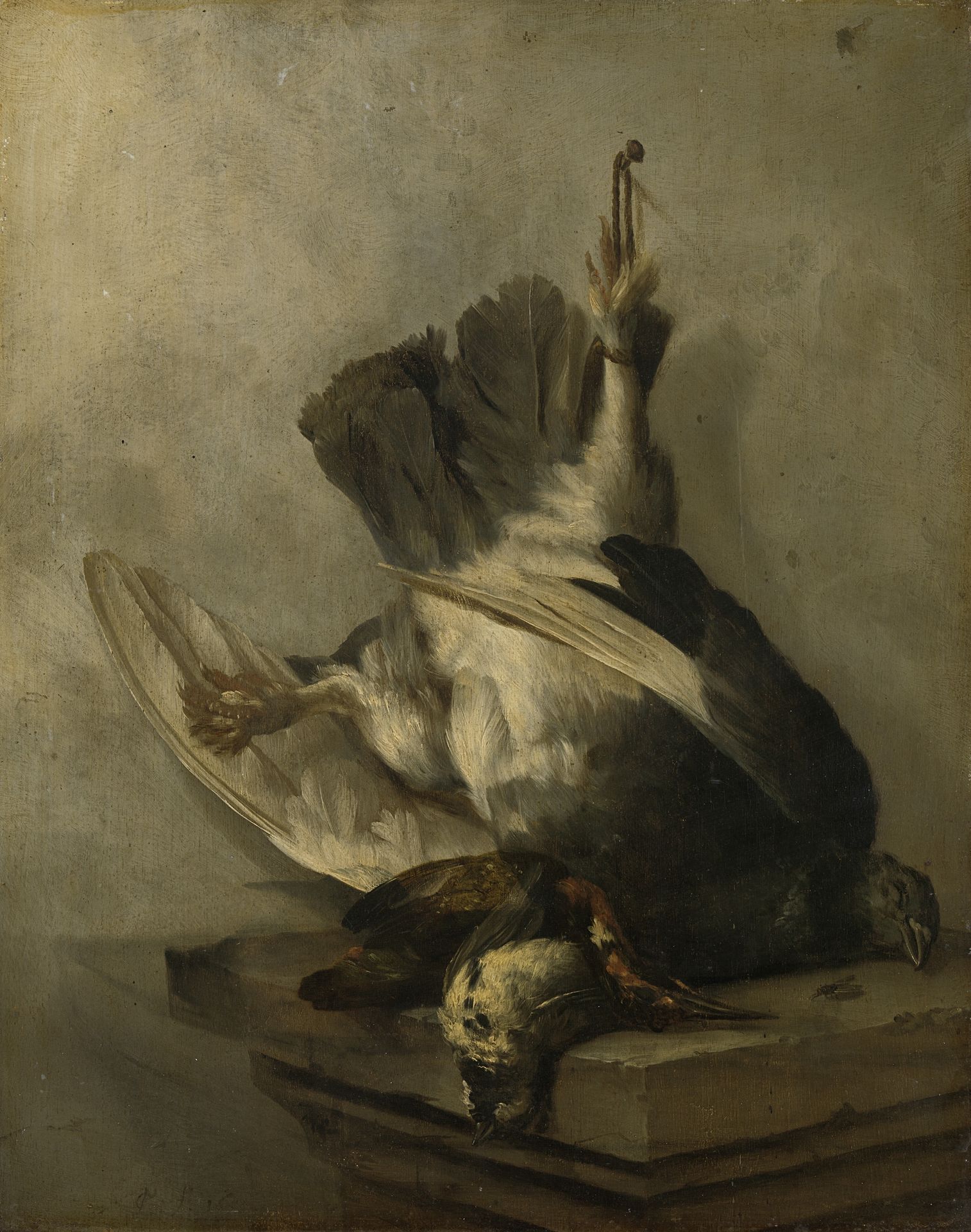 Still Life with Woodpecker and Snipes by Cornelis Lelienbergh