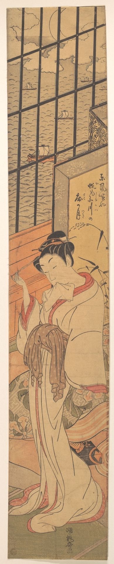 Moonrise on Edo Bay by Isoda Koryūsai