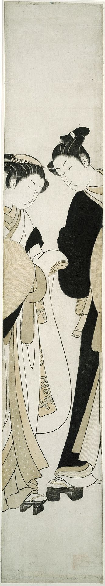 Two Komuso by Suzuki Harunobu 鈴木春信