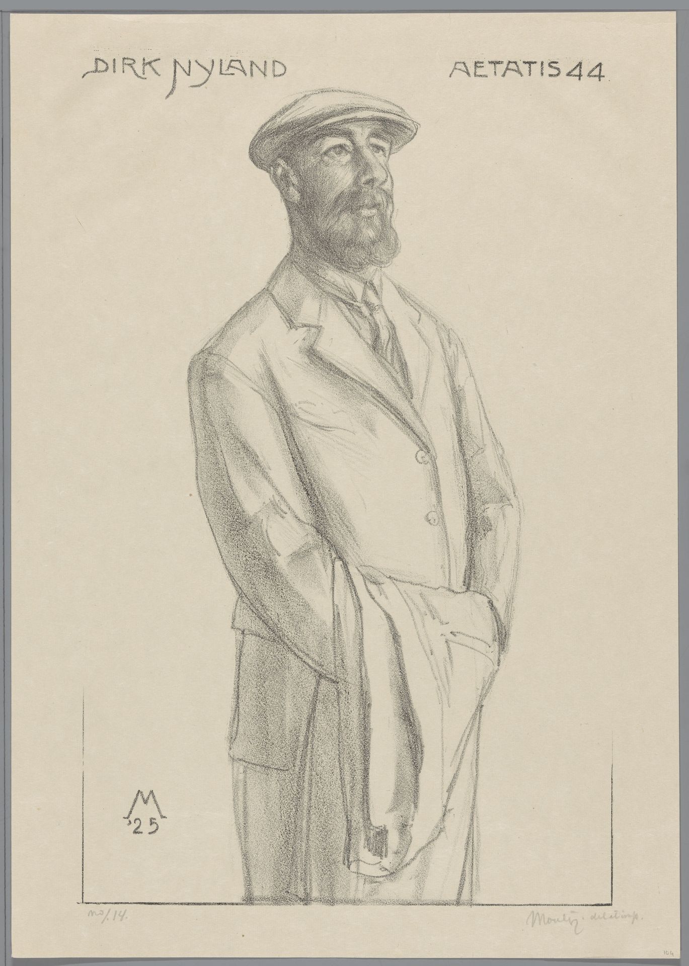 Portret van Dirk Hidde Nijland met jas over de arm by Simon Moulijn