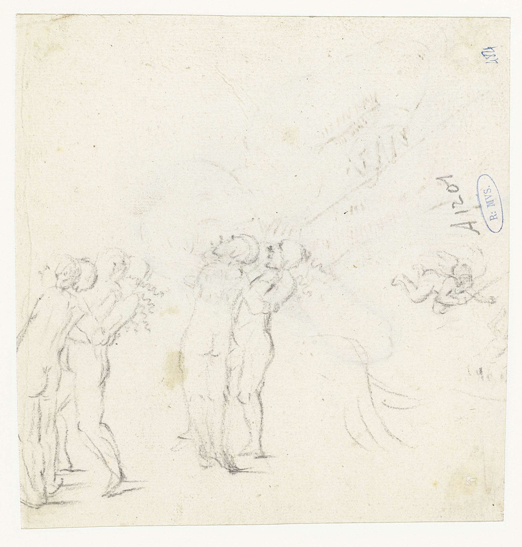 Twee schetsen van Adam en Eva by Moses ter Borch