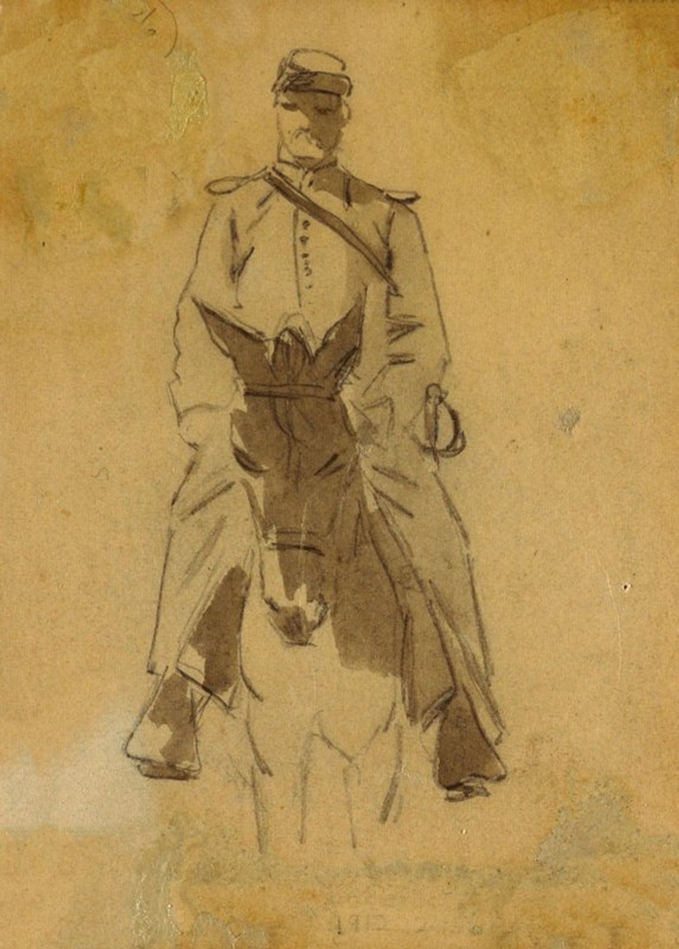 Officer and Head of a Horse by Winslow Homer