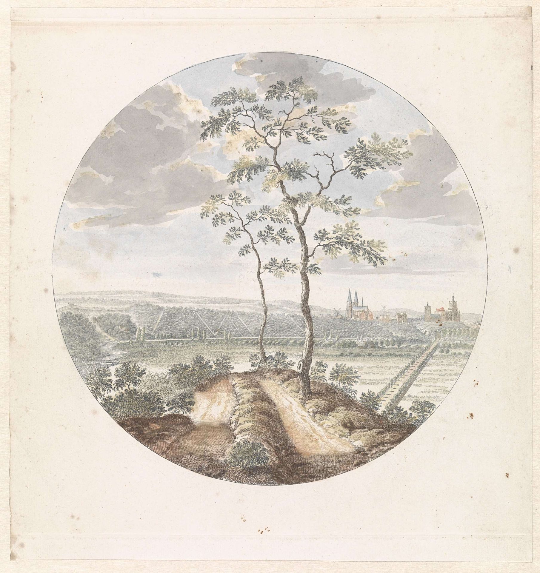 Gezicht op de stad Kleef by Jan van Call