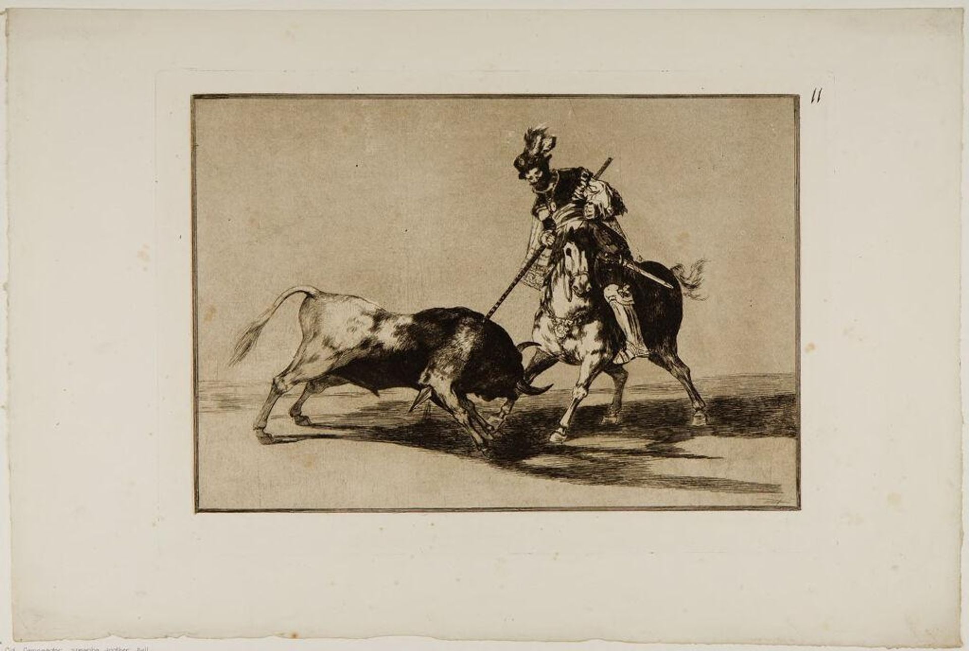 The Cid Campeador Spearing Another Bull by Francisco JosÃ© de Goya y Lucientes