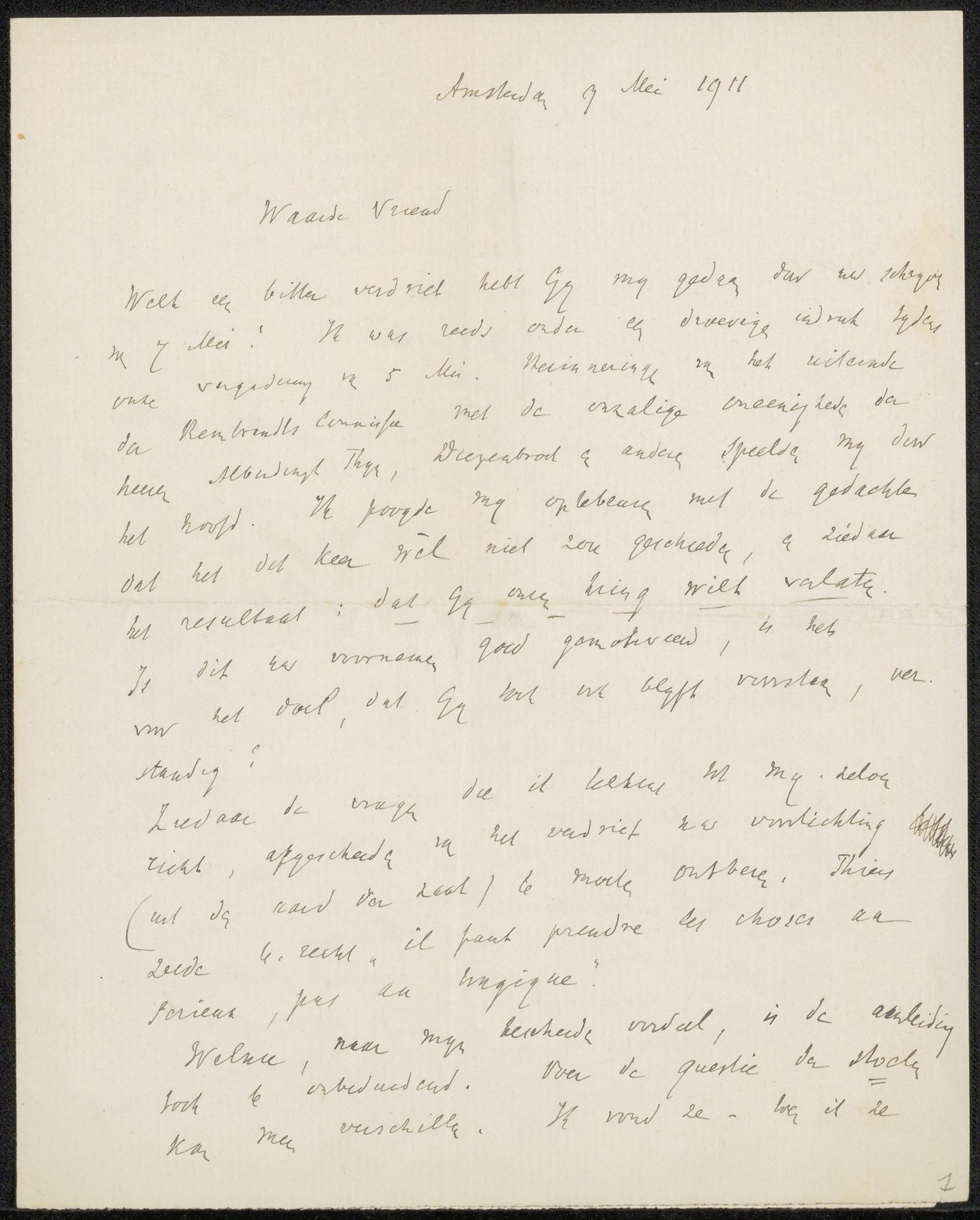 Brief aan Jan Veth by Hendrick Peter Godfried Quack