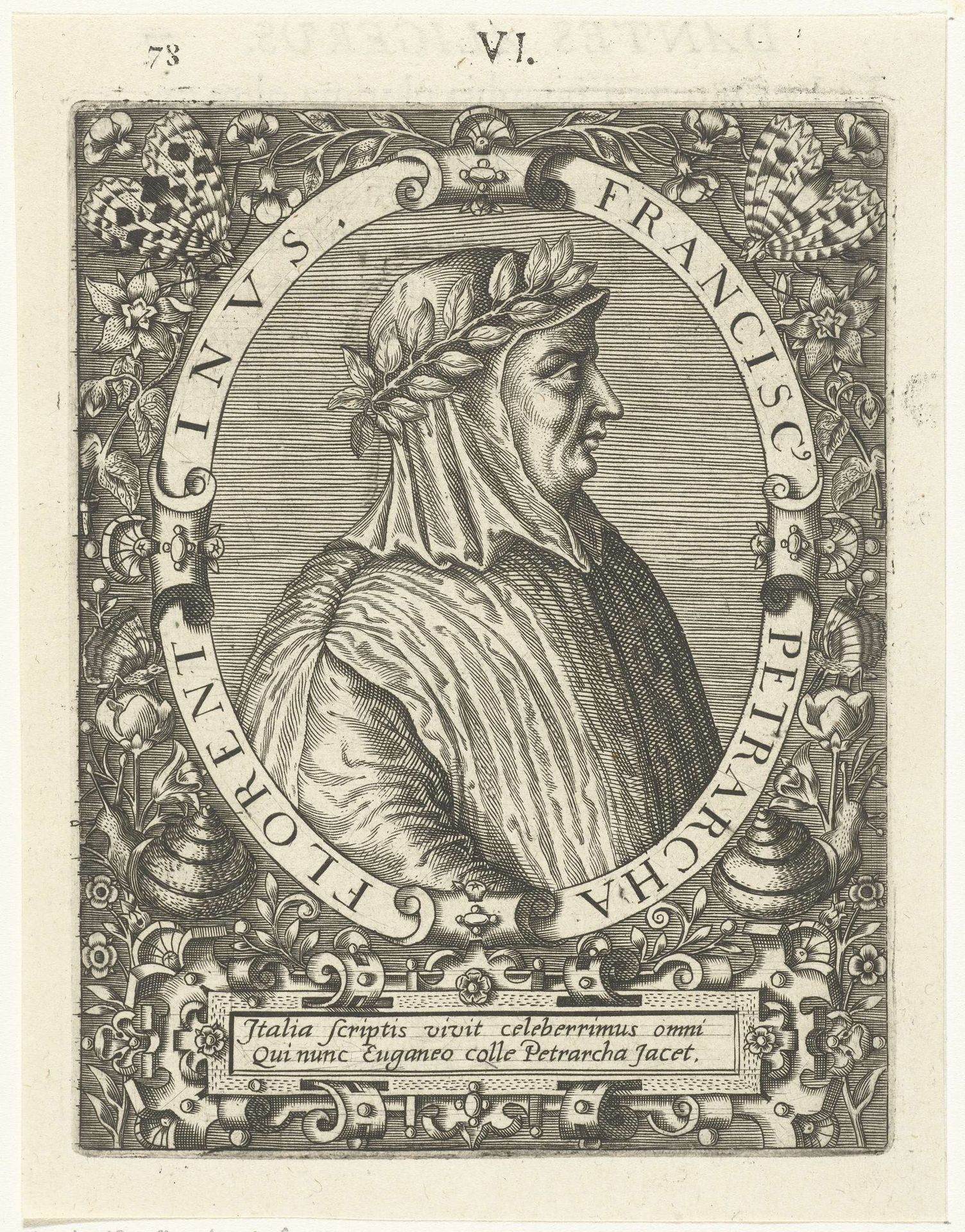 Portret van Francesco Petrarca by Theodor de Bry