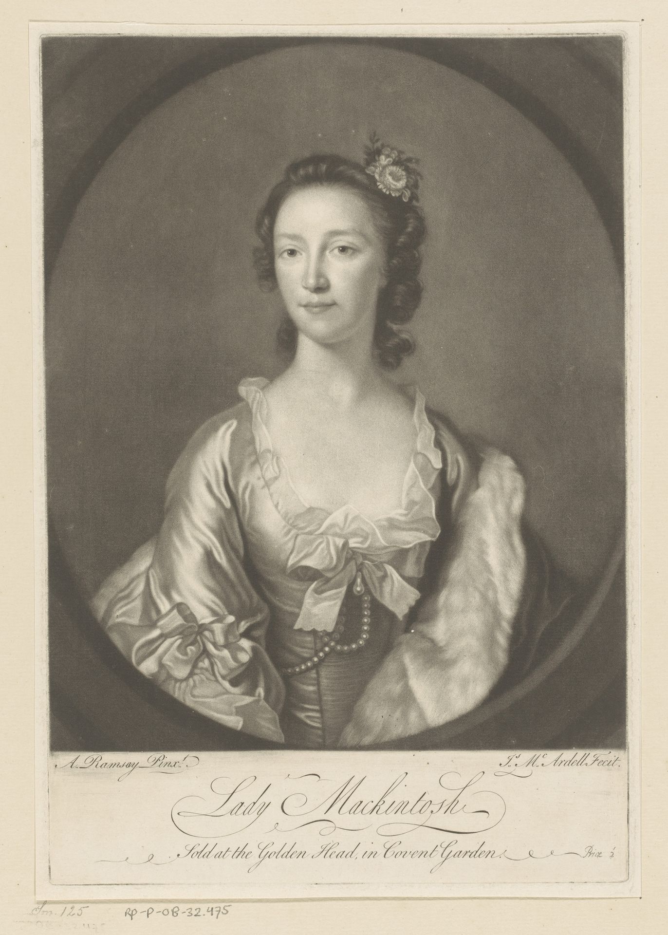 Portret van Anne Farquharson-MacKintosh by James McArdell