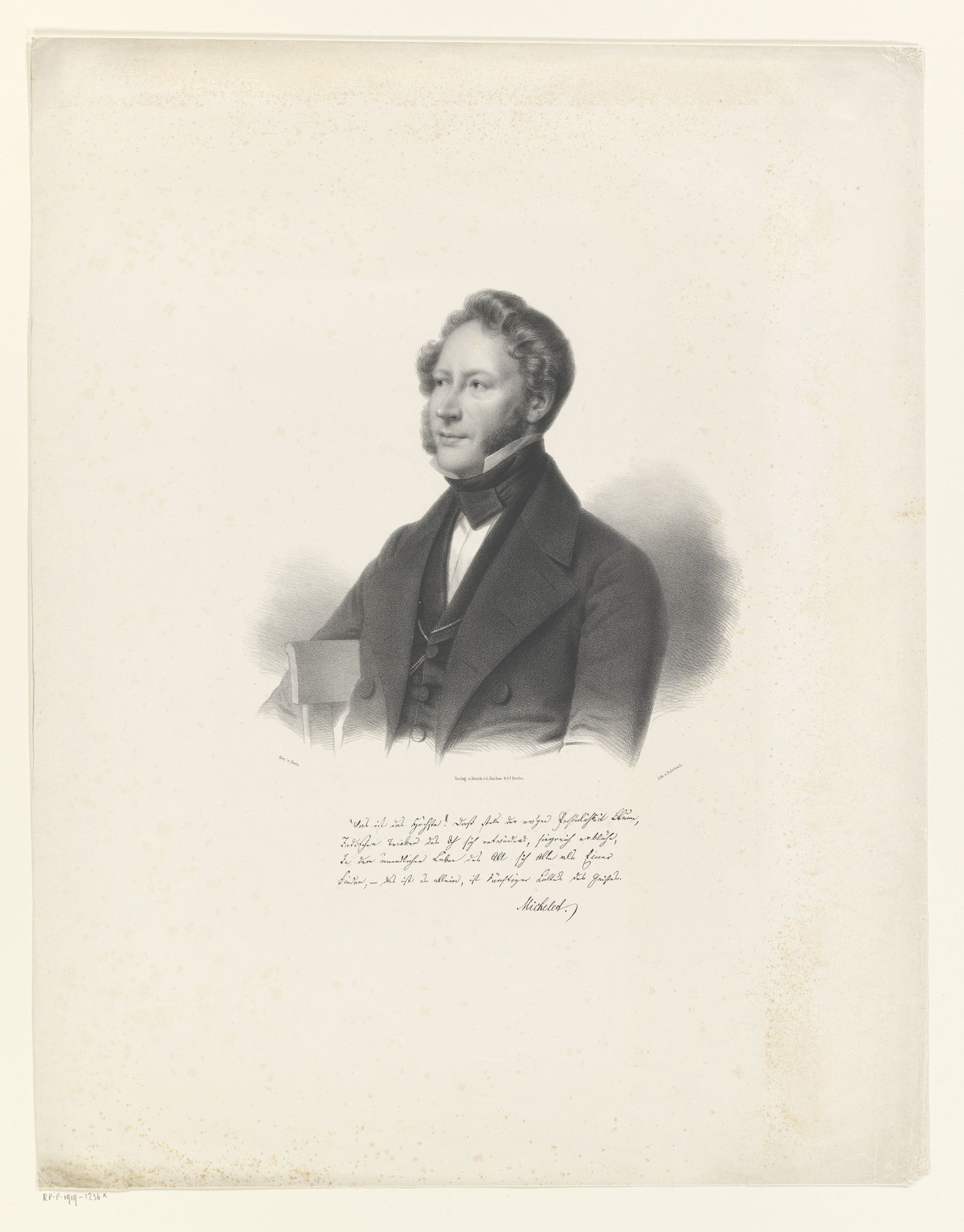 Portret van een onbekende man, mogelijk Michelet by Paul Rohrbach