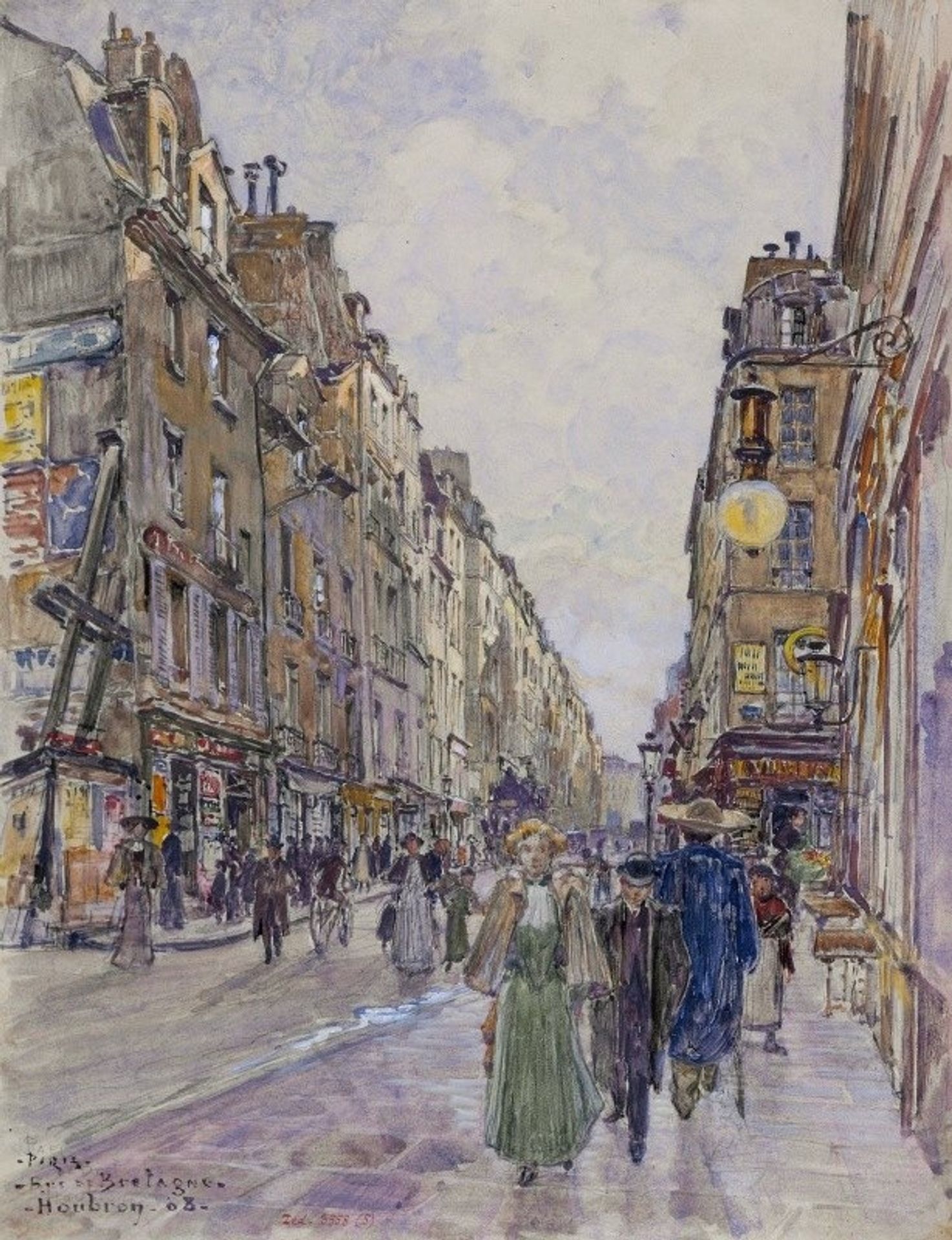Rue de Bretagne, en 1908. 3ème arrondissement by Frédéric Houbron