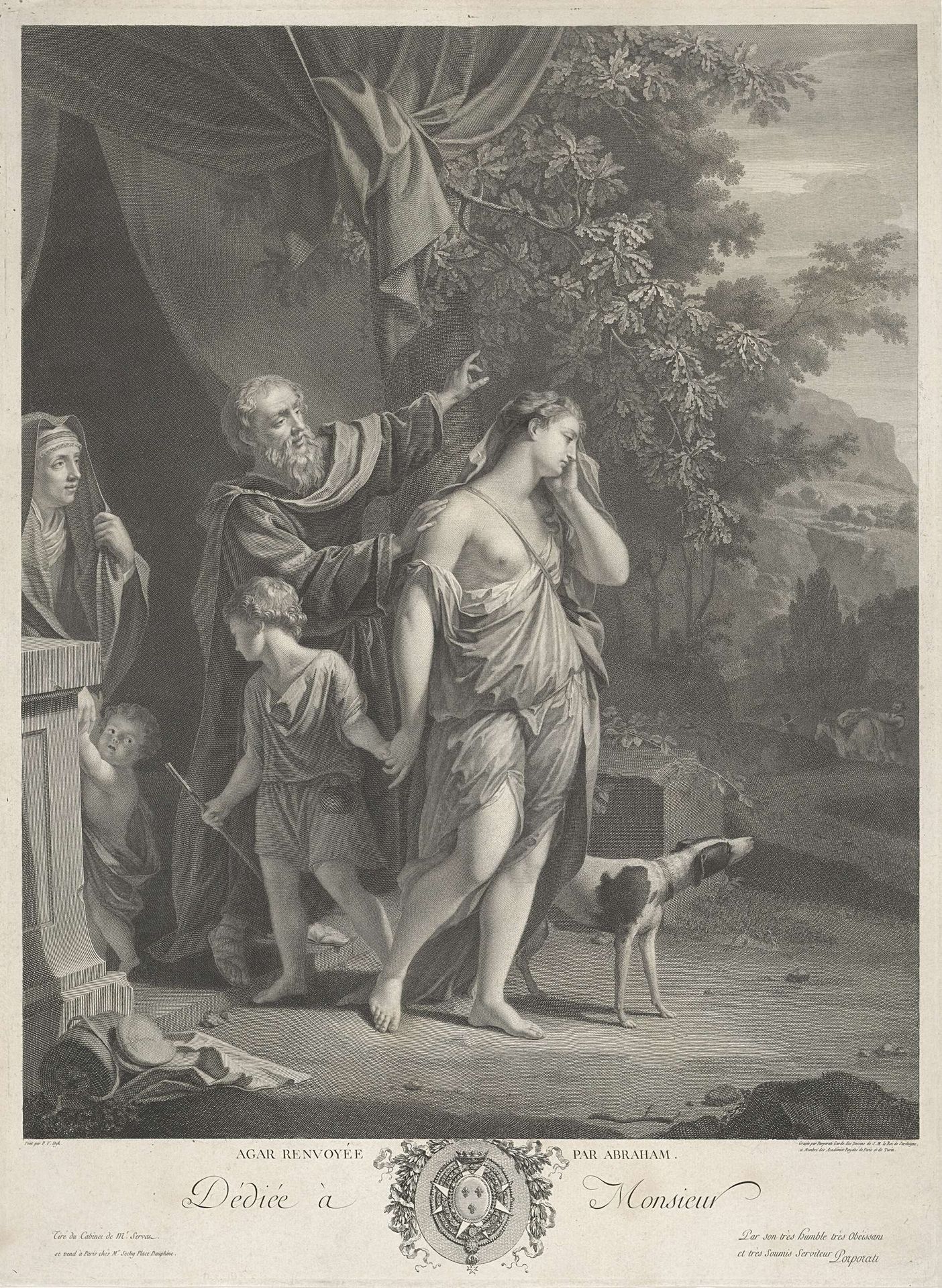 Abraham verdrijft Hagar en Ismaël by Carlo Antonio Porporati