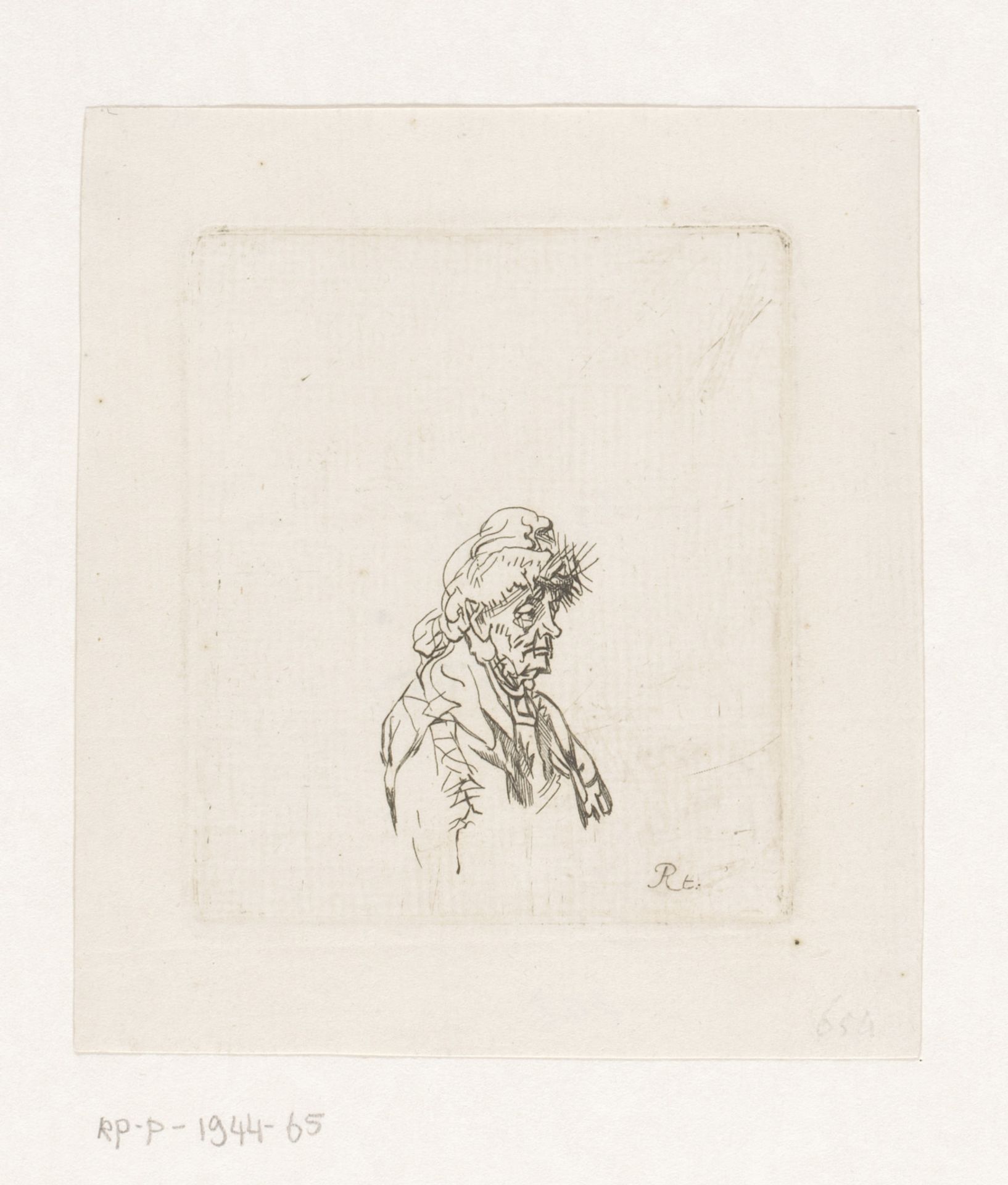 Oude man met Frygische muts by Johann Daniel Laurentz