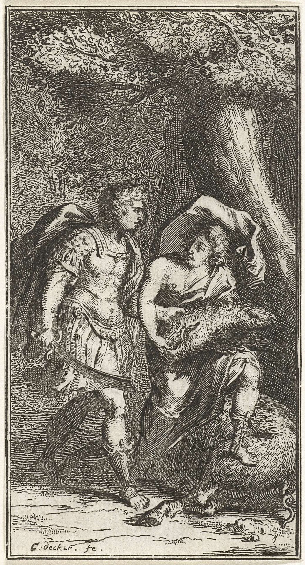 Meleager geeft kop van zwijn aan Atalanta by Coenraet Decker
