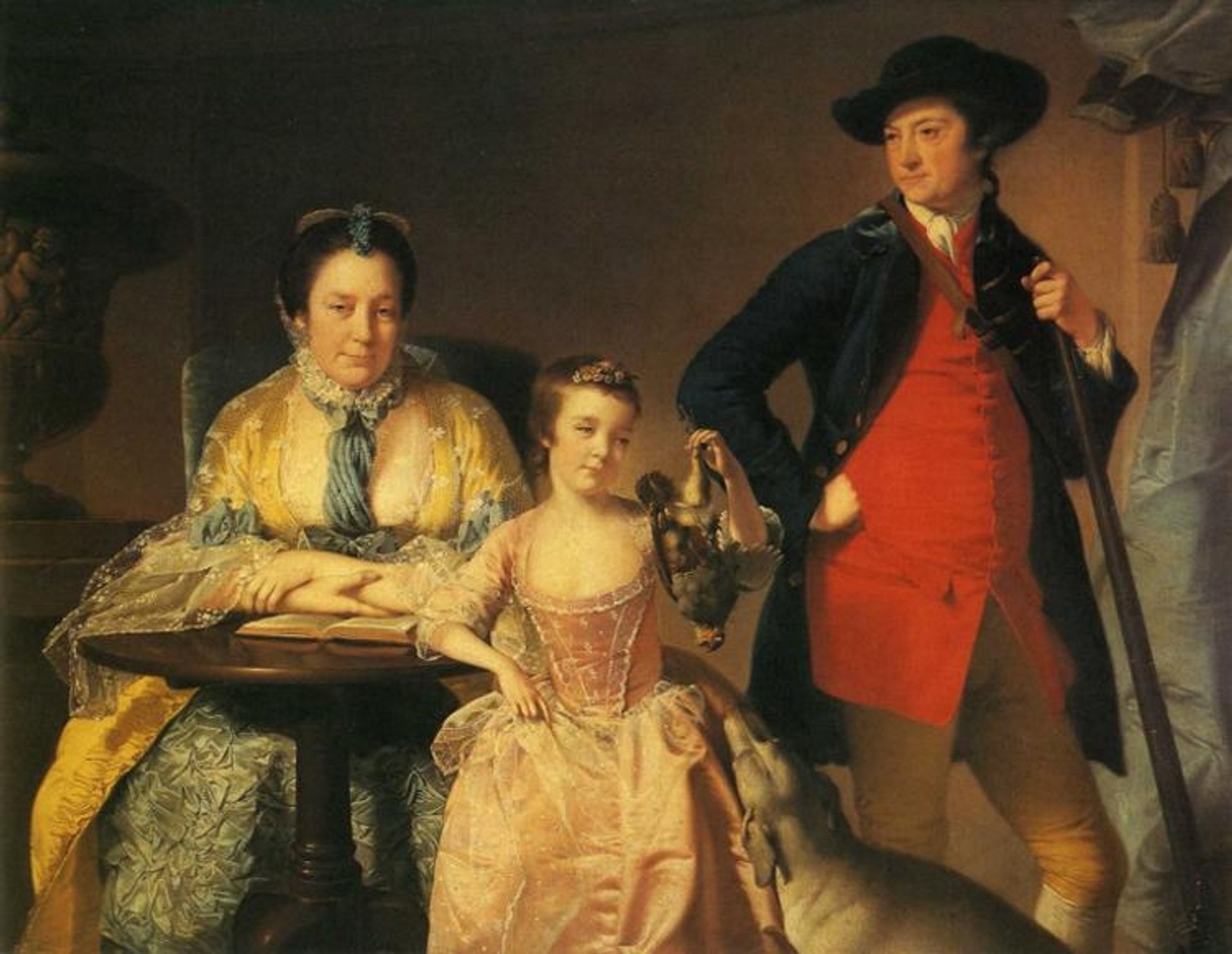 James and Mary Shuttleworth with One of Their Daughters by Joseph Wright of Derby