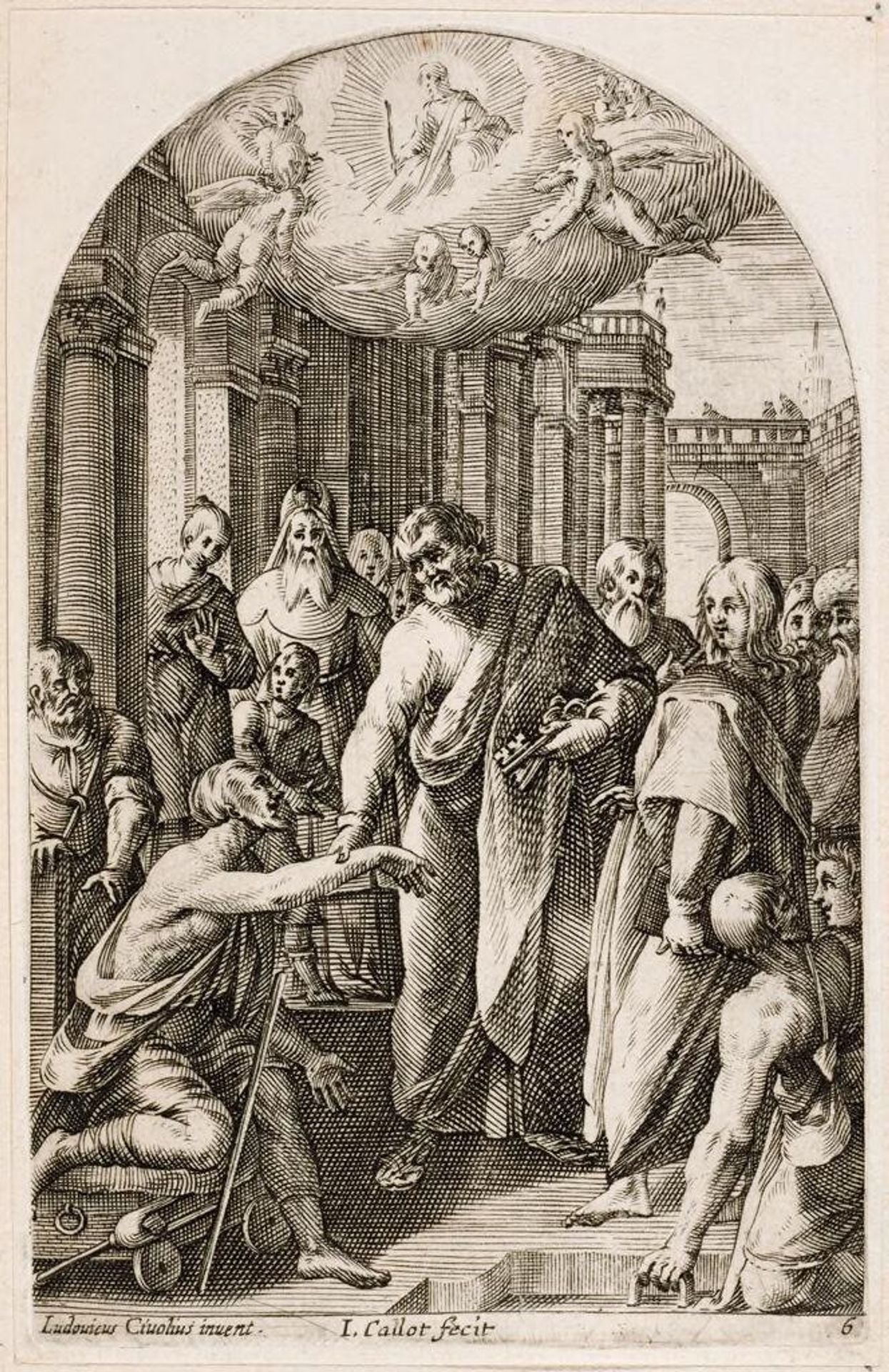 Saints Peter and John Heal the Cripple at the Golden Gate by Jacques Callot