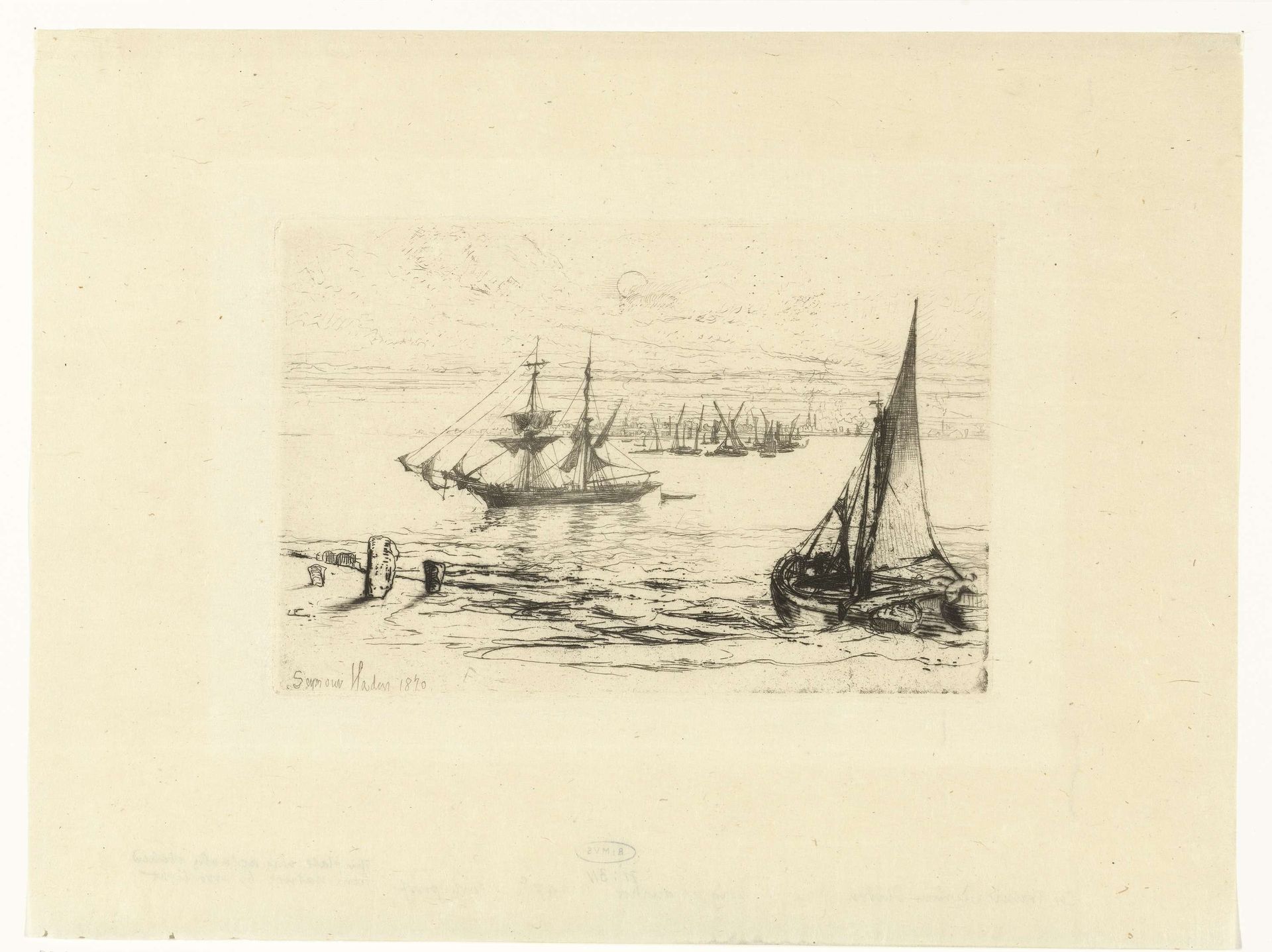 Een schip voor anker by Sir Francis Seymour Haden