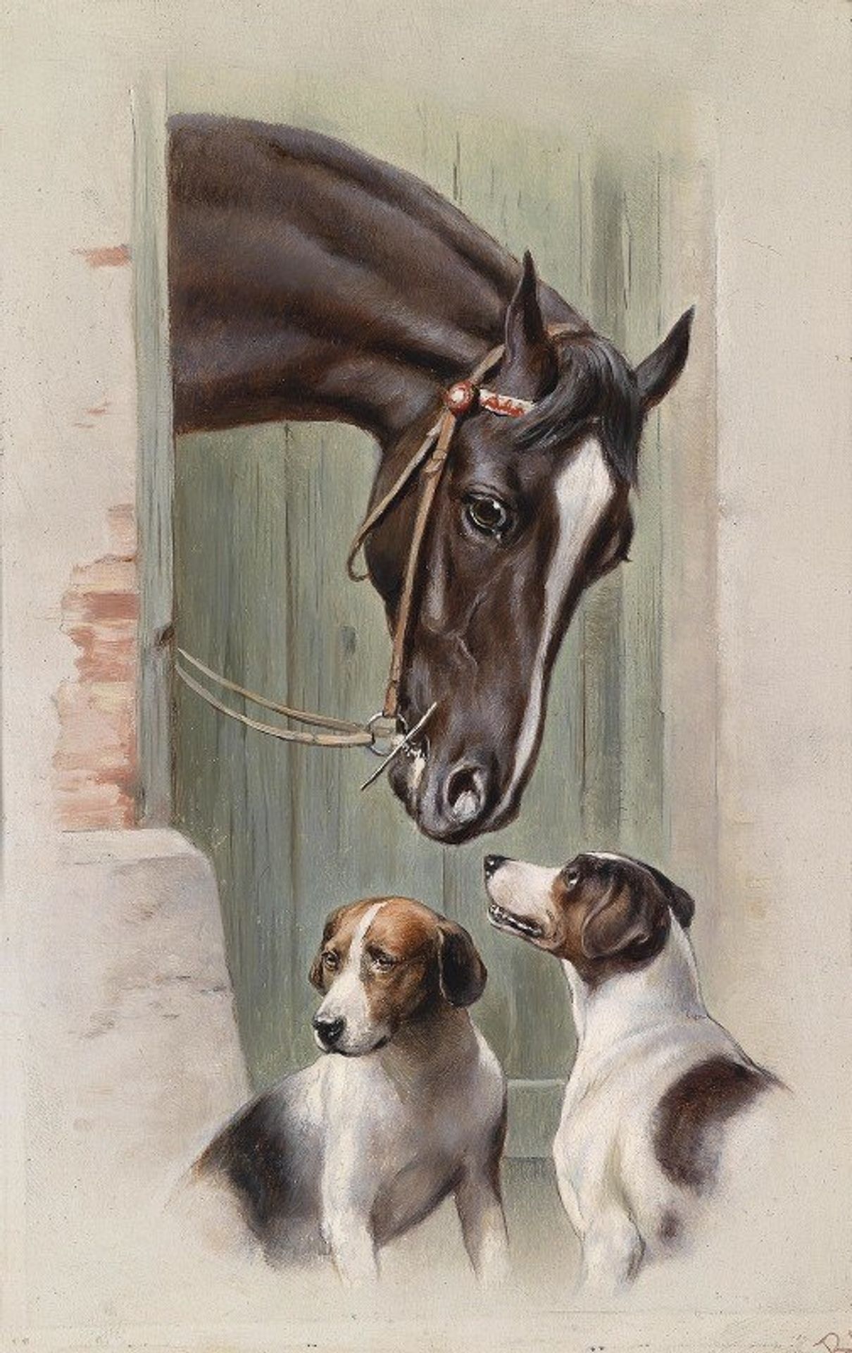 Besuch im Pferdestall by Carl Reichert