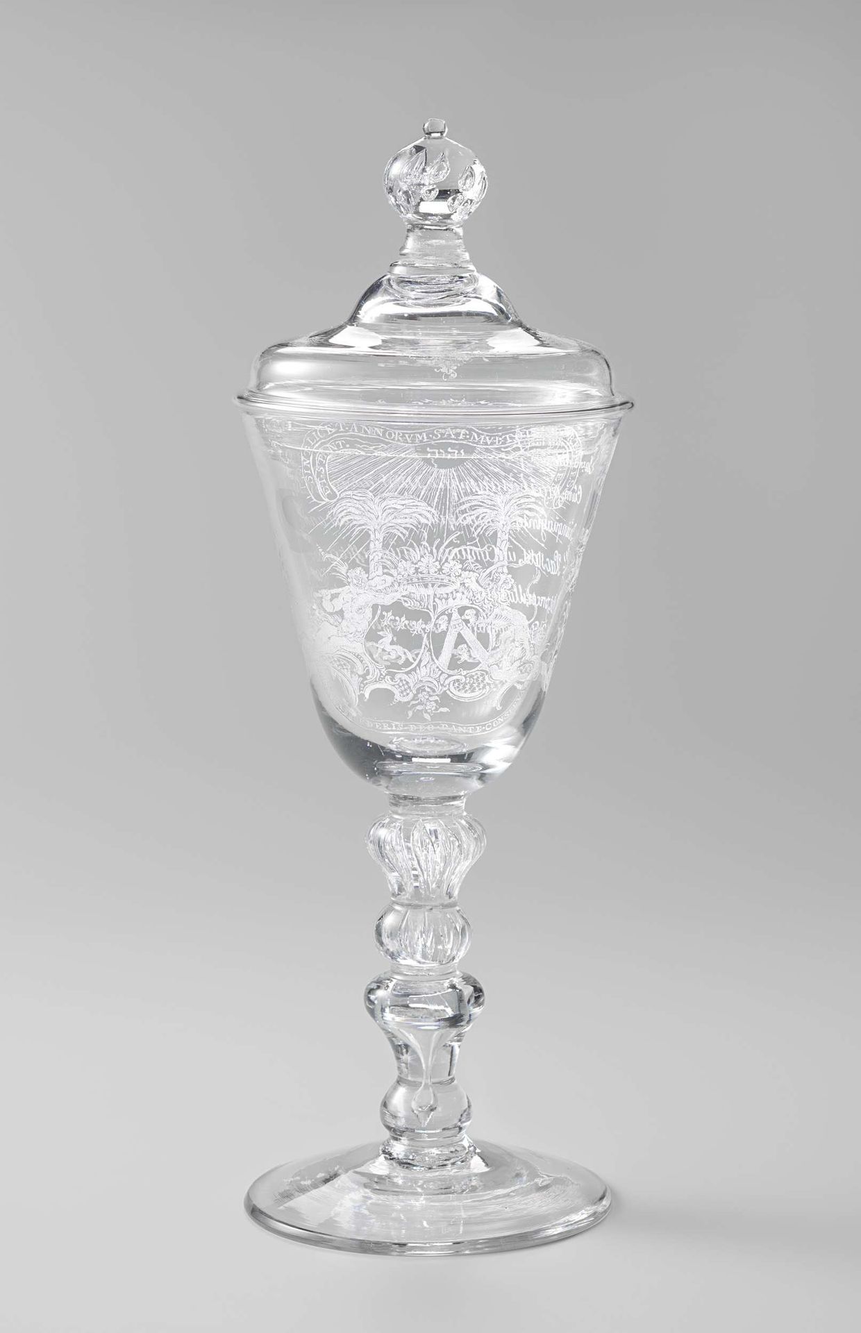 Pair of marriage goblets with lids by Anonymous