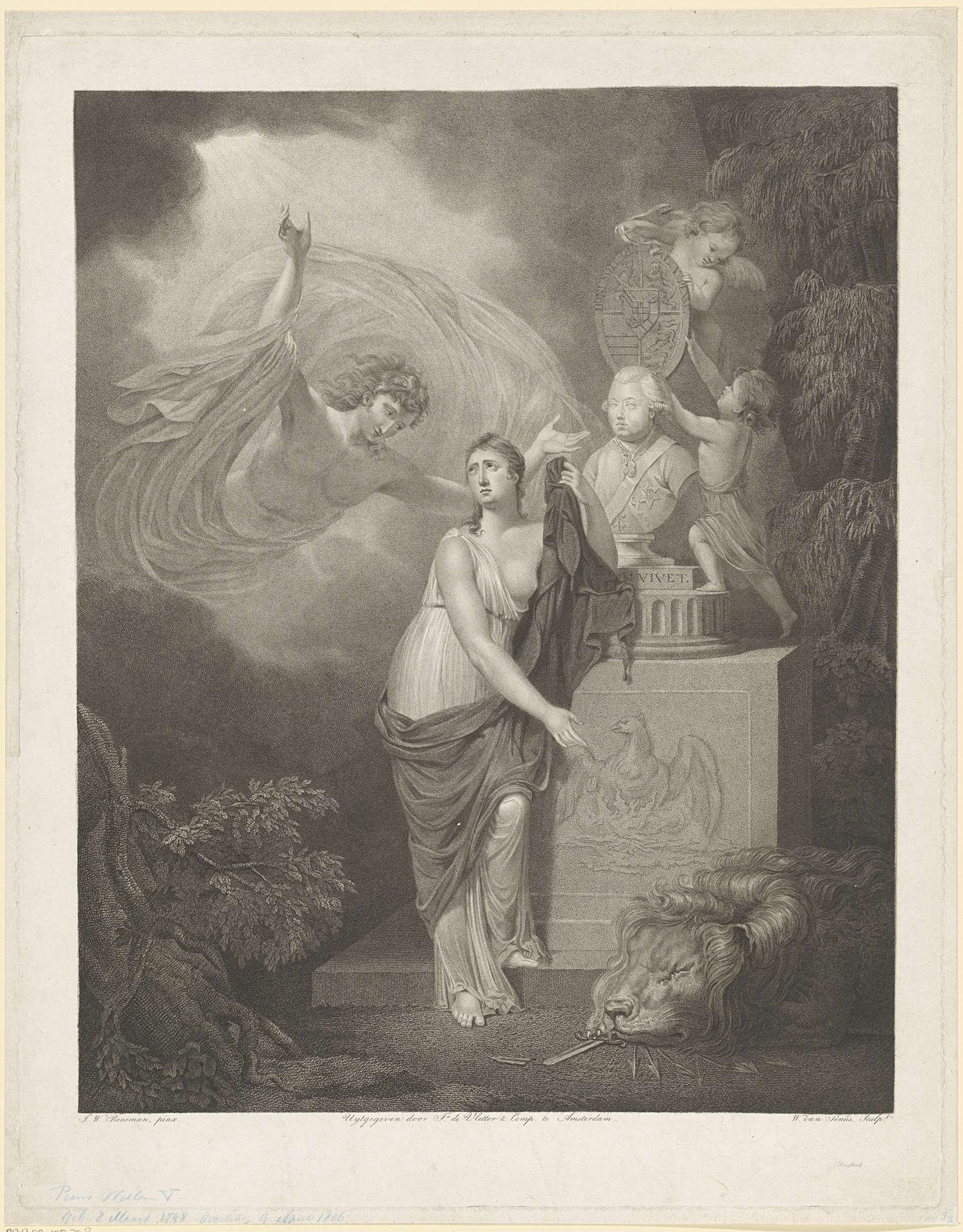Buste van Willem V, prins van Oranje-Nassau by Willem van Senus