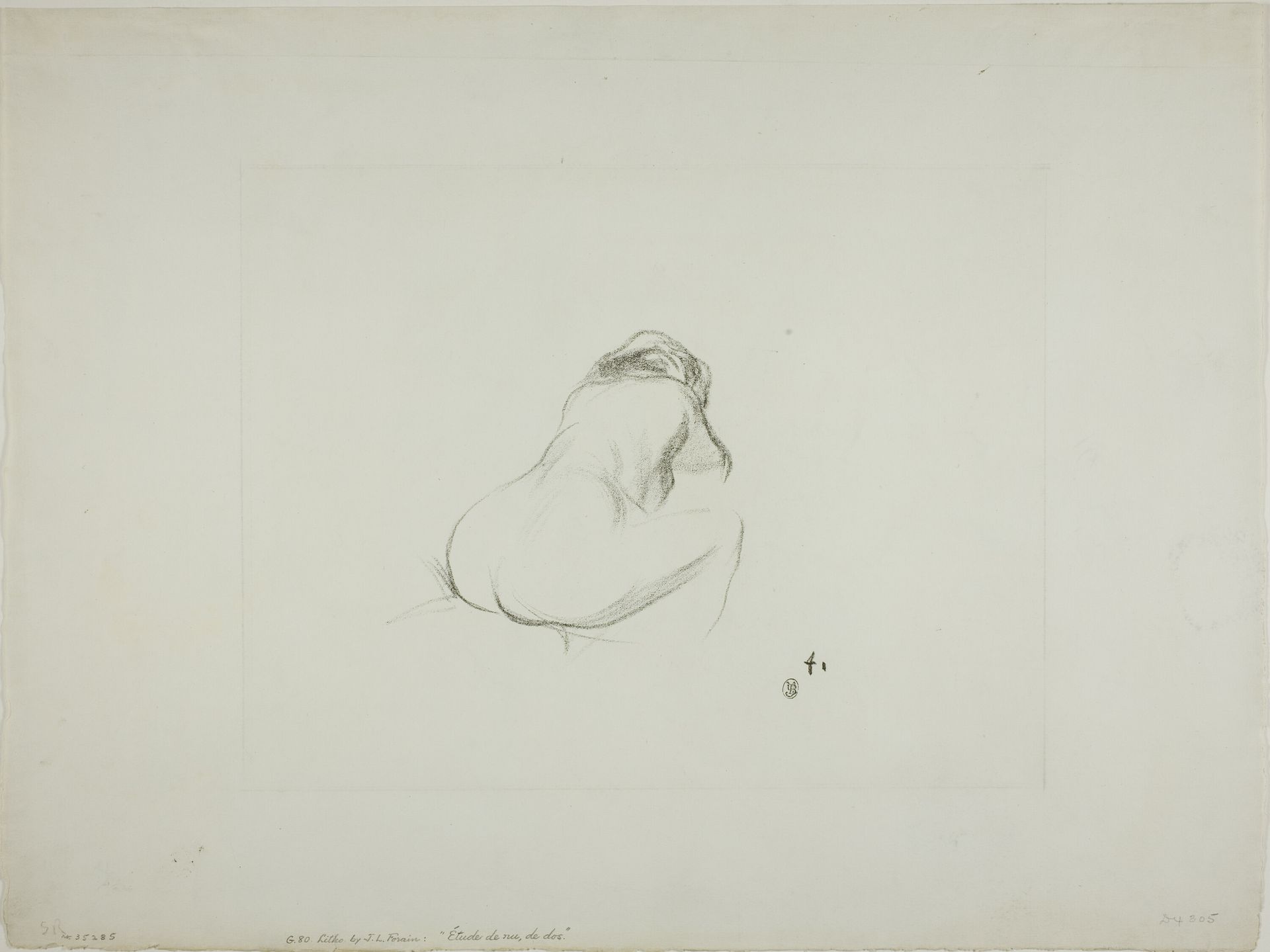 Study of a Nude Woman, from Behind by Jean-Louis Forain