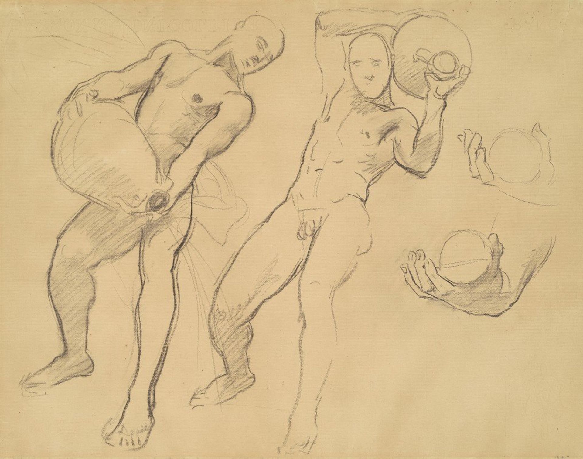 Studies of Notus for ‘The Winds’ by John Singer Sargent