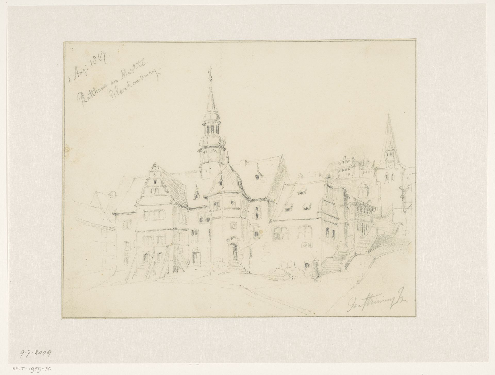 Raadhuis aan de markt te Blankenburg by Jan Striening