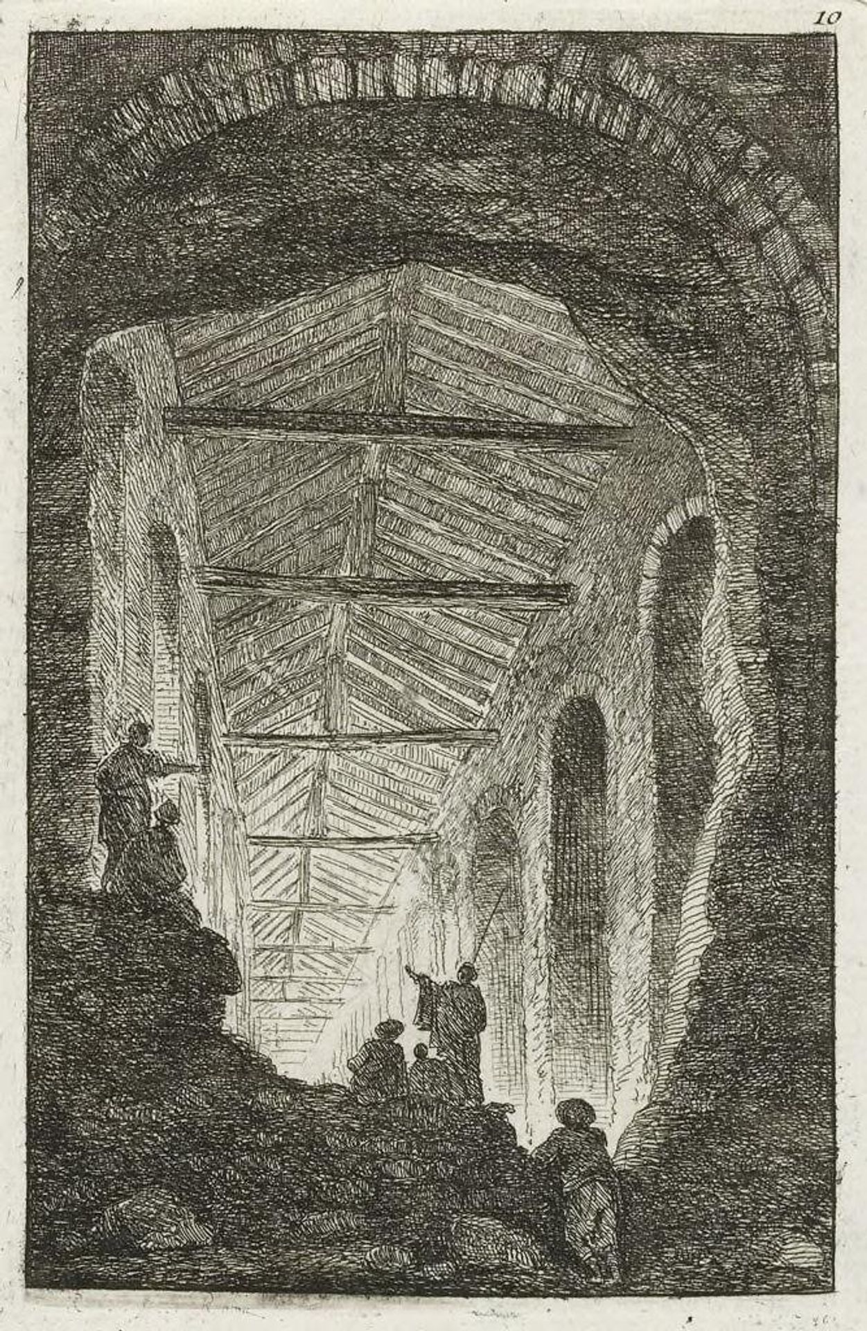 Sightseers within the Colosseum by Hubert Robert