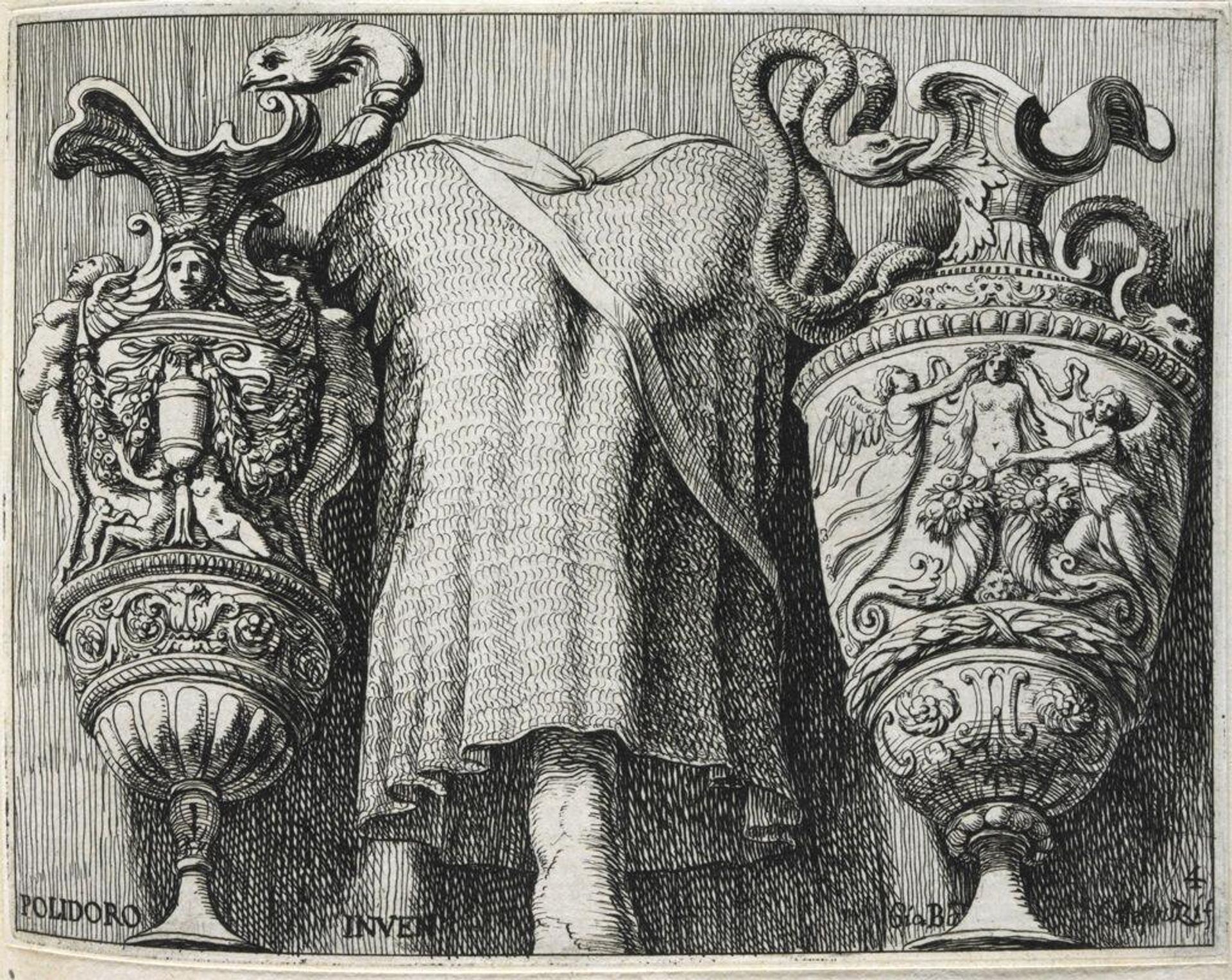 Coat of Mail with a Bandolier Between Two Vases by Giovanni Battista Galestruzzi