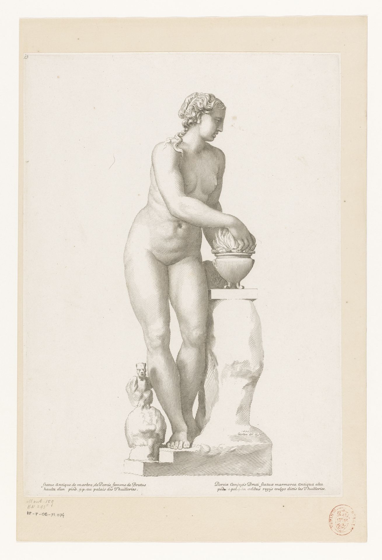 Standbeeld van Porcia by Claude Mellan