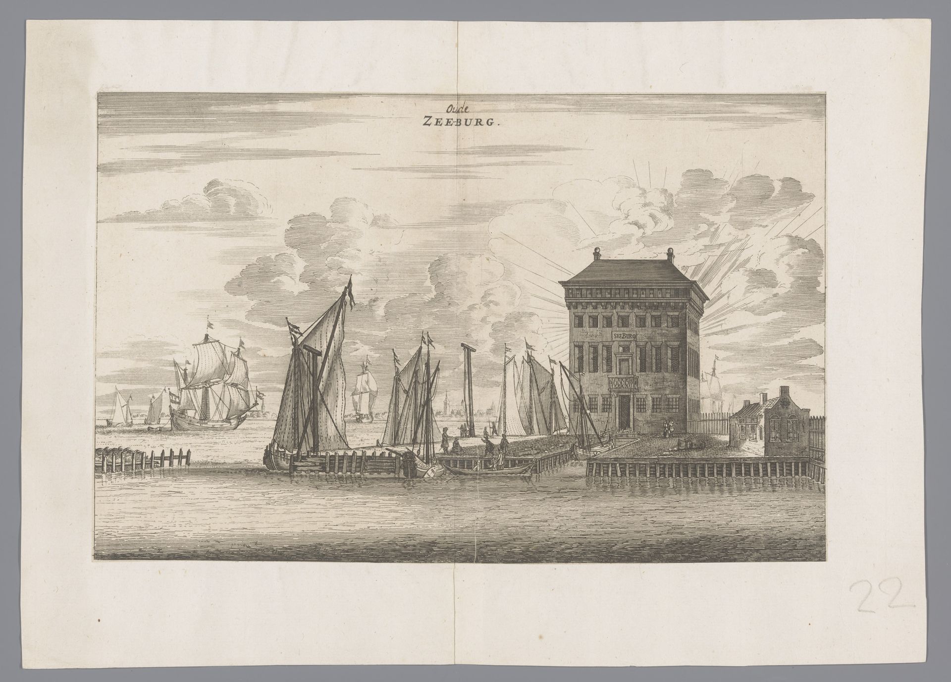 Gezicht op het voormalige Fort Zeeburg bij Amsterdam by Jacob van Meurs