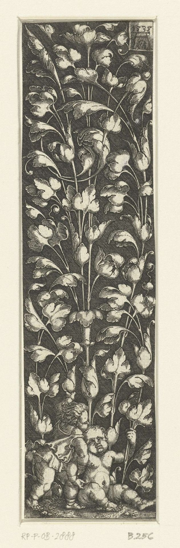 Bladranken met twee kinderen by Heinrich Aldegrever