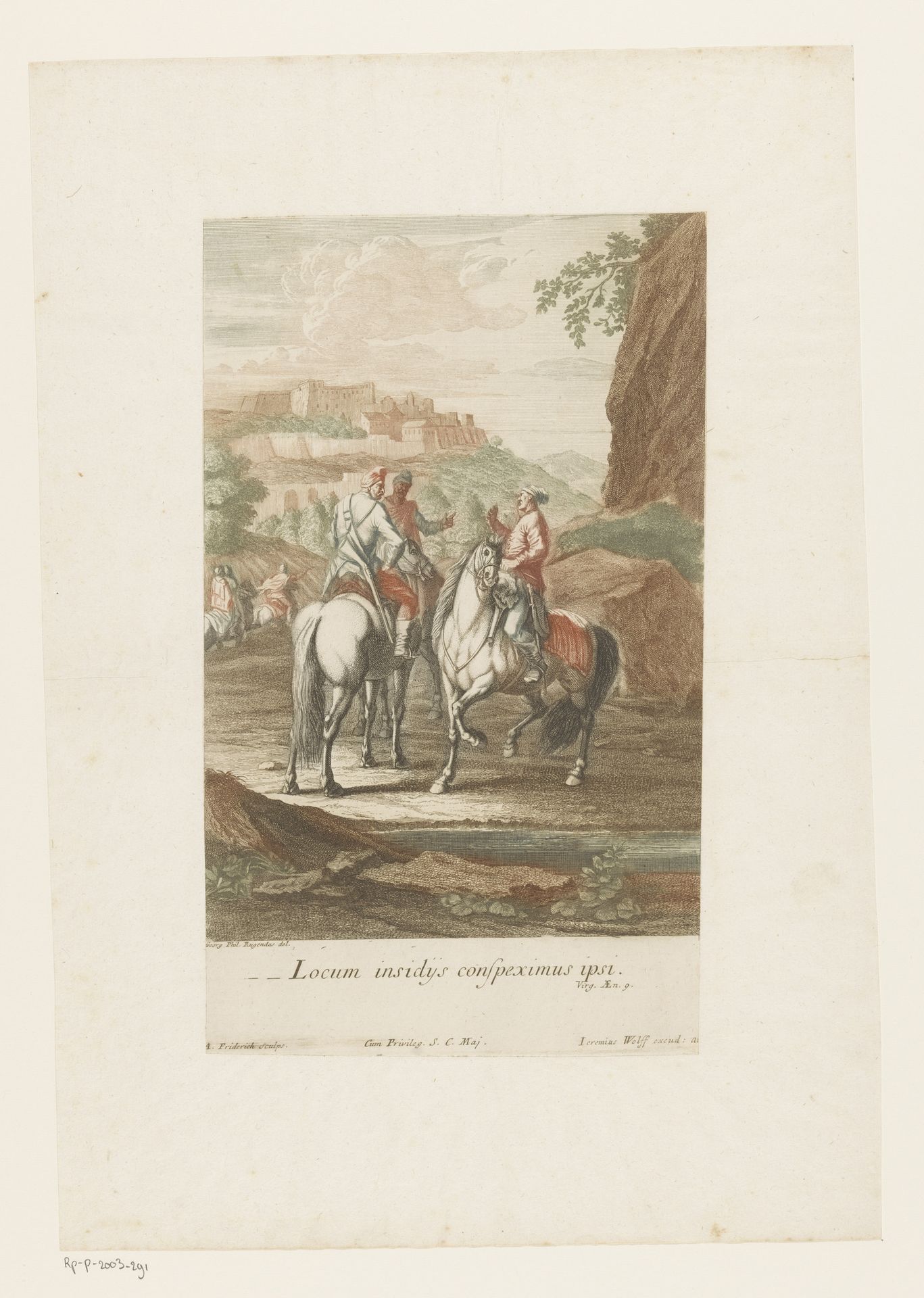 Ruiters kiezen een goede locatie voor de strijd by Jacob Andreas (I) Fridrich
