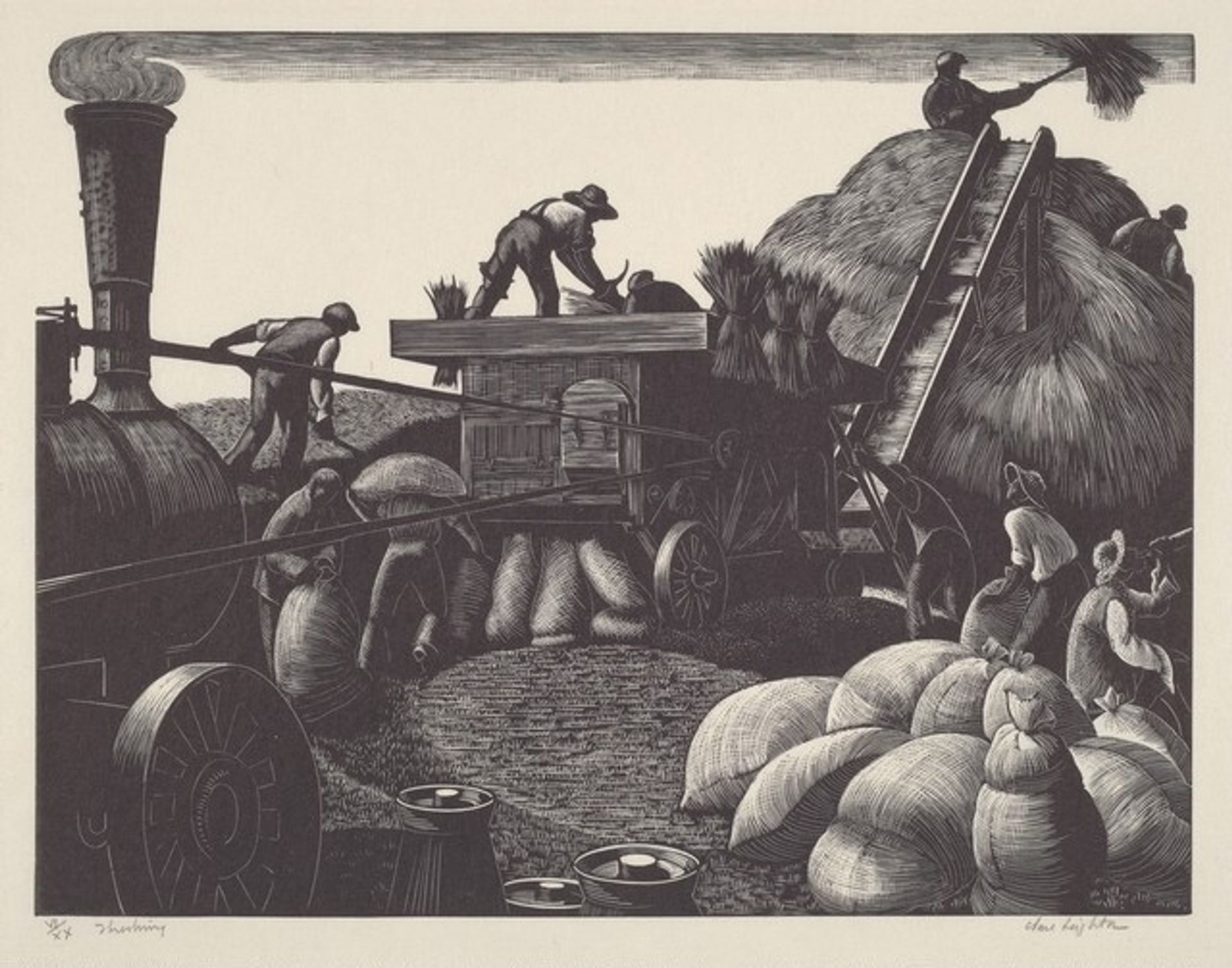 Threshing by Clare Leighton