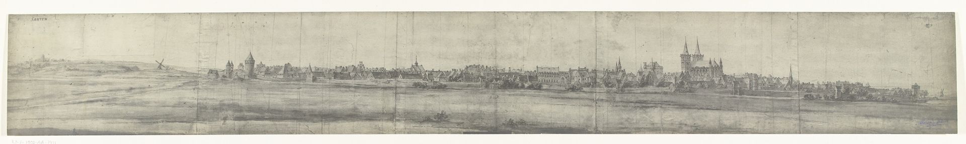 Gezicht op Xanten, 1672 by frères Moreau