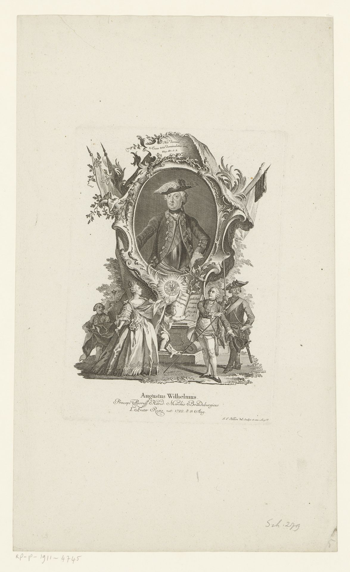 Portret van August Willem van Pruisen by Johann Esaias Nilson