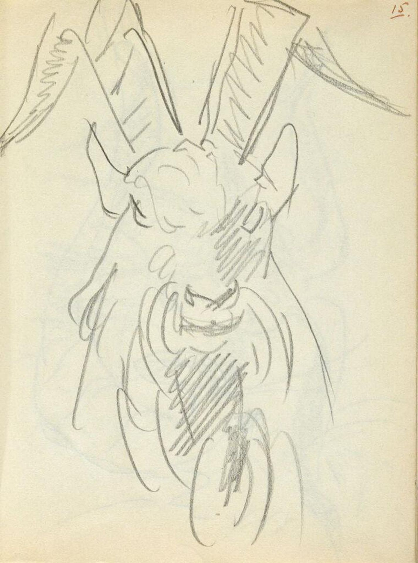 Study of Goat's Head (recto and verso) by John Singer Sargent