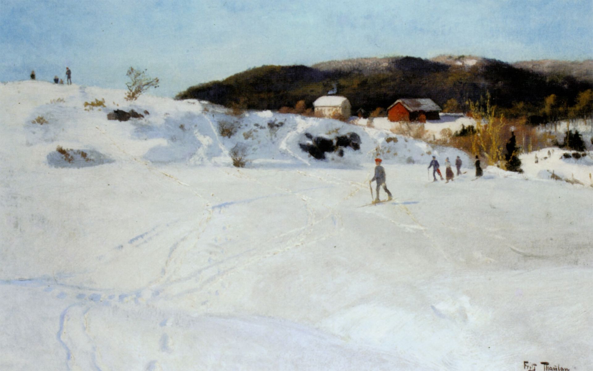 Skiers by Frits Thaulow
