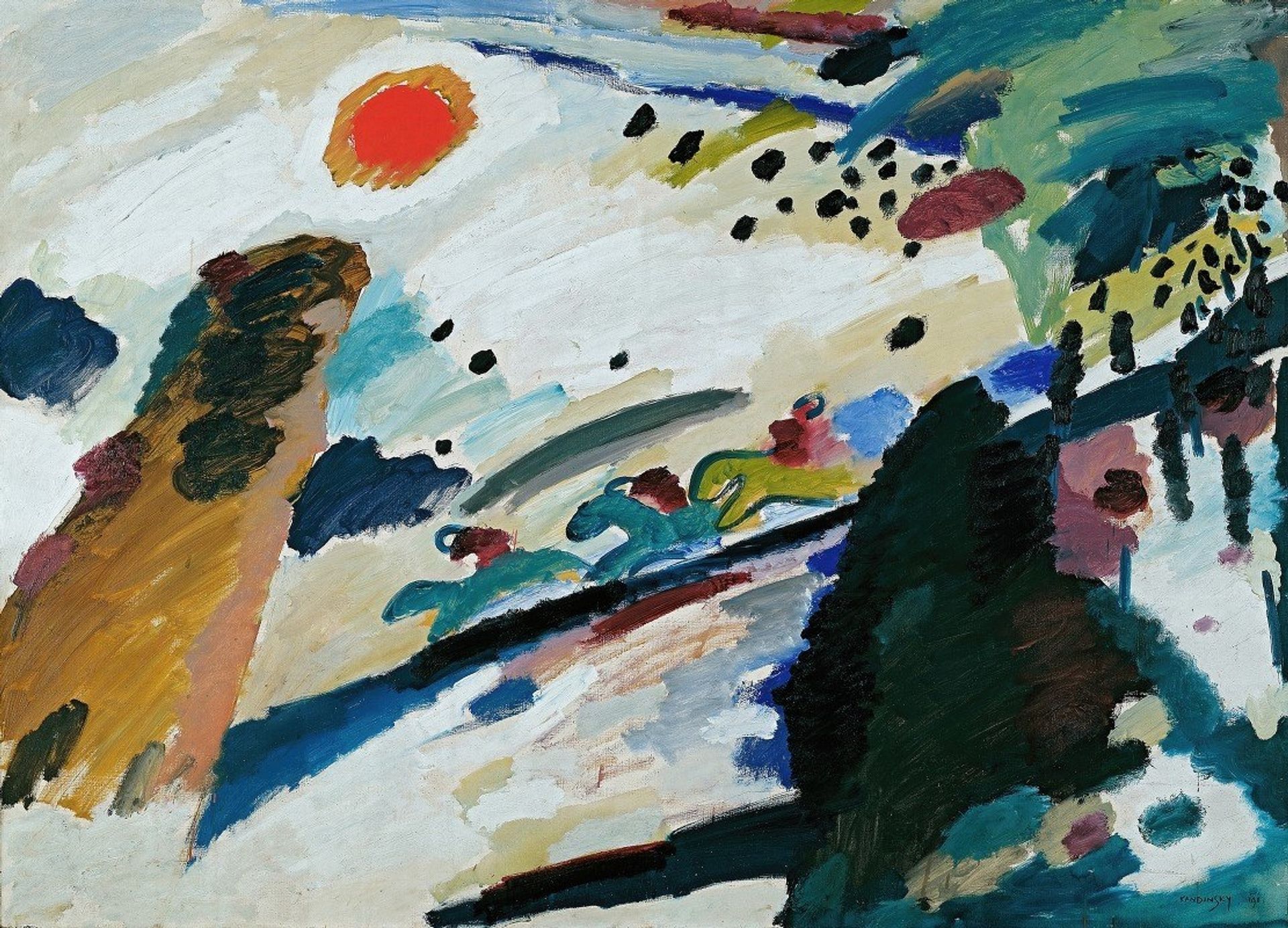 Romantic landscape by Wassily Kandinsky