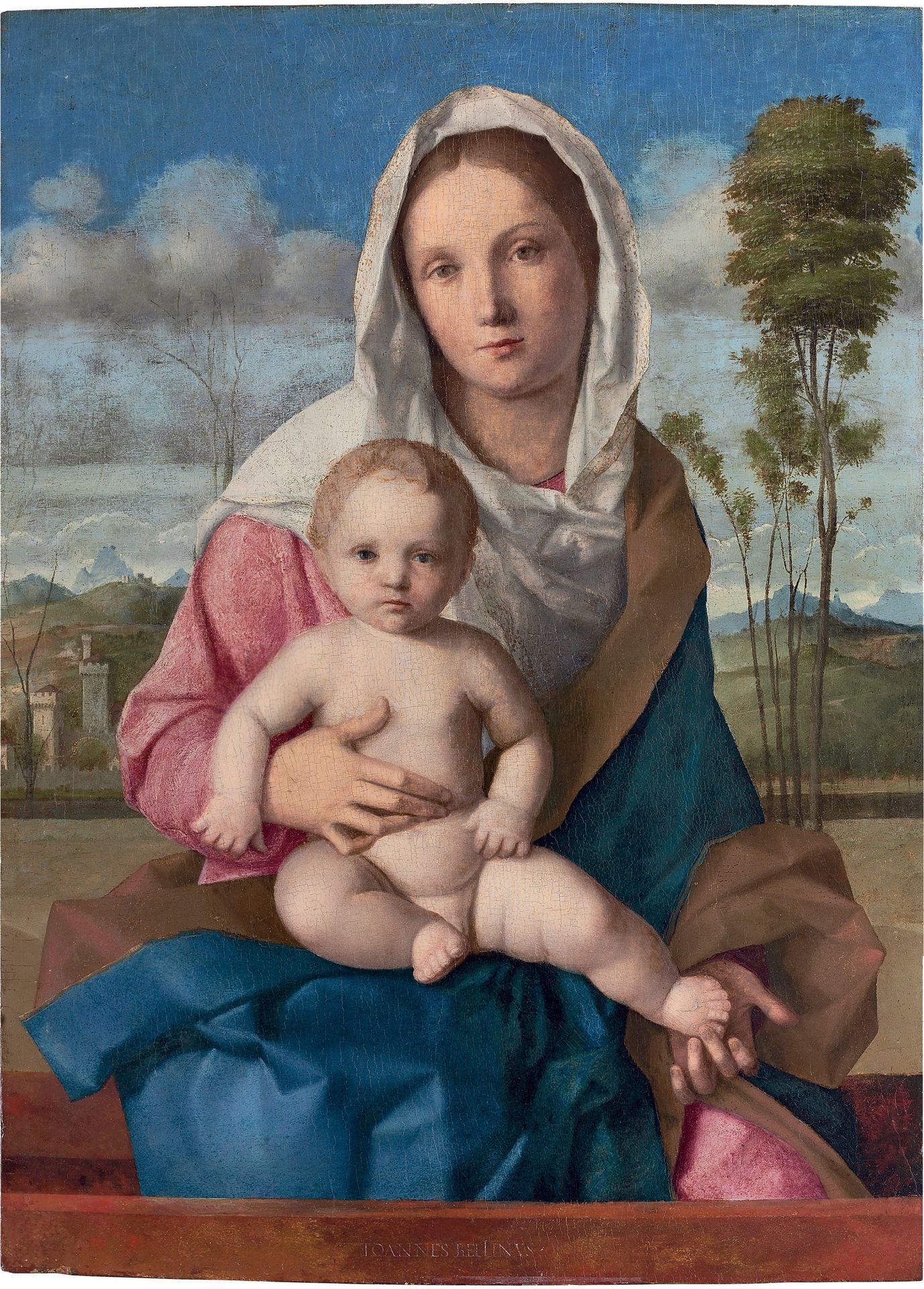 Madonna and Child in a landscape by Giovanni Bellini