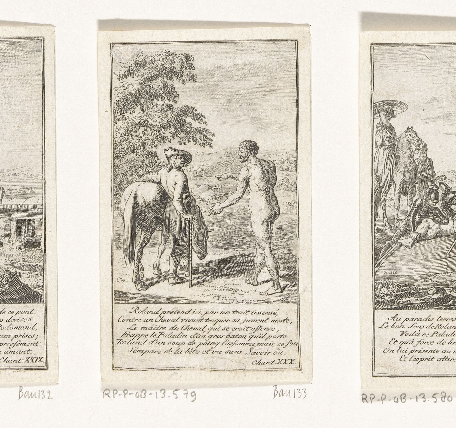 Ariosto probeert zijn paard te ruilen by Daniel Nikolaus Chodowiecki