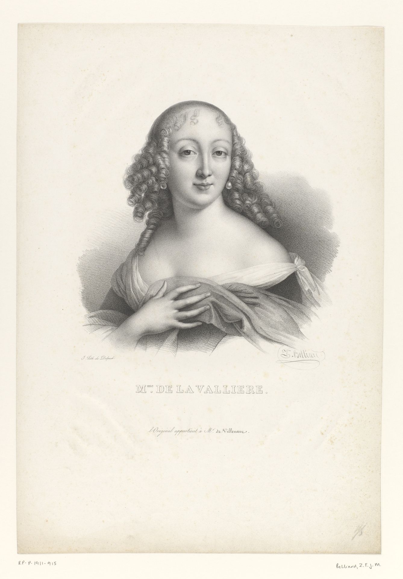 Portret van hertogin Louise de La Vallière by Zéphirin Belliard