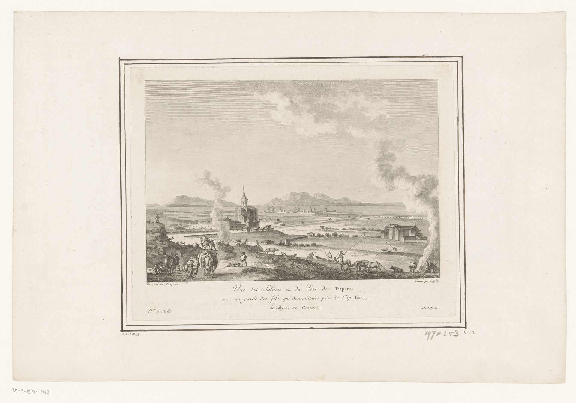 Zoutpannen en haven te Trapani by C. Lépine
