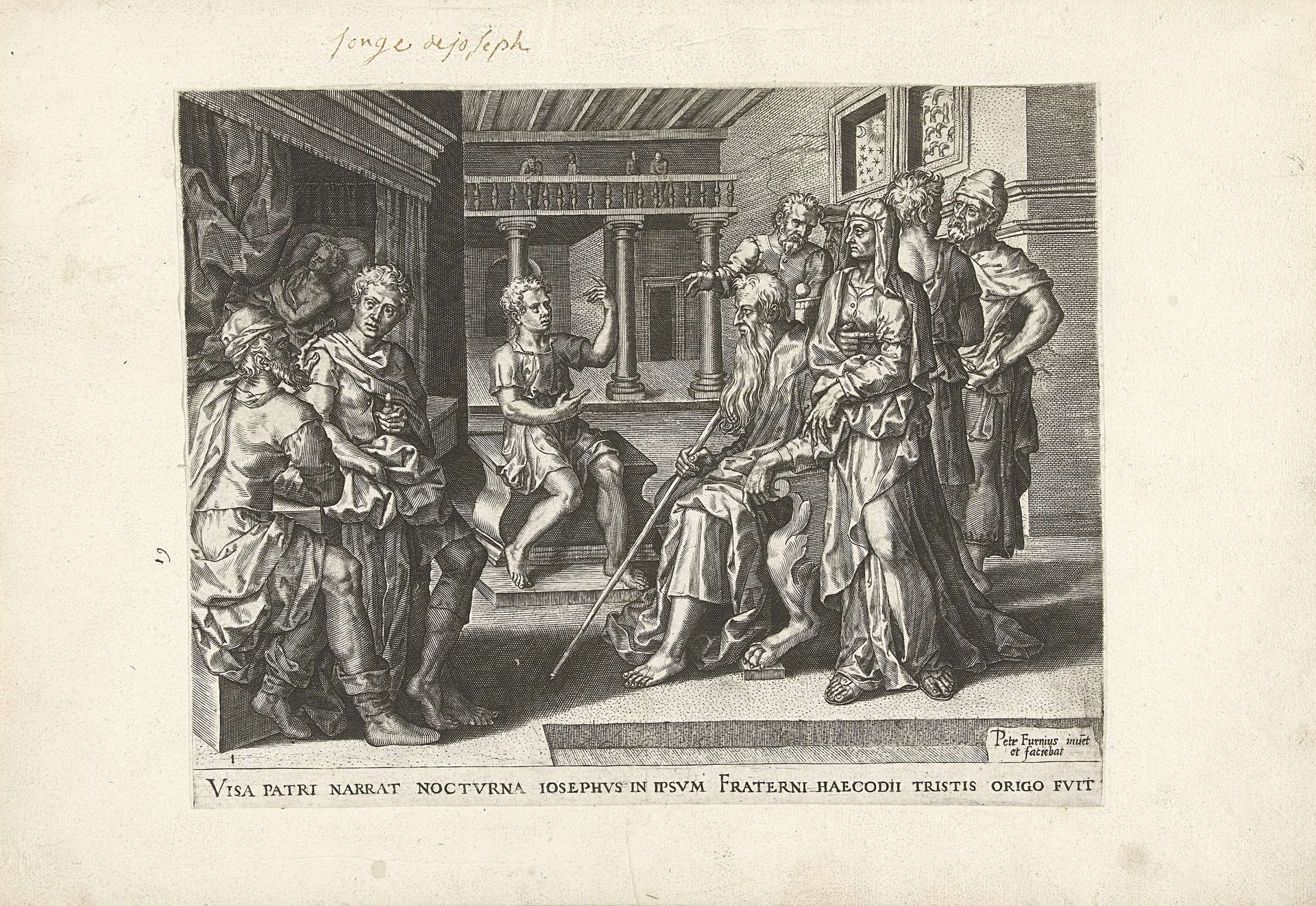 Jozef vertelt zijn droom aan Jakob by Pieter Jalhea Furnius