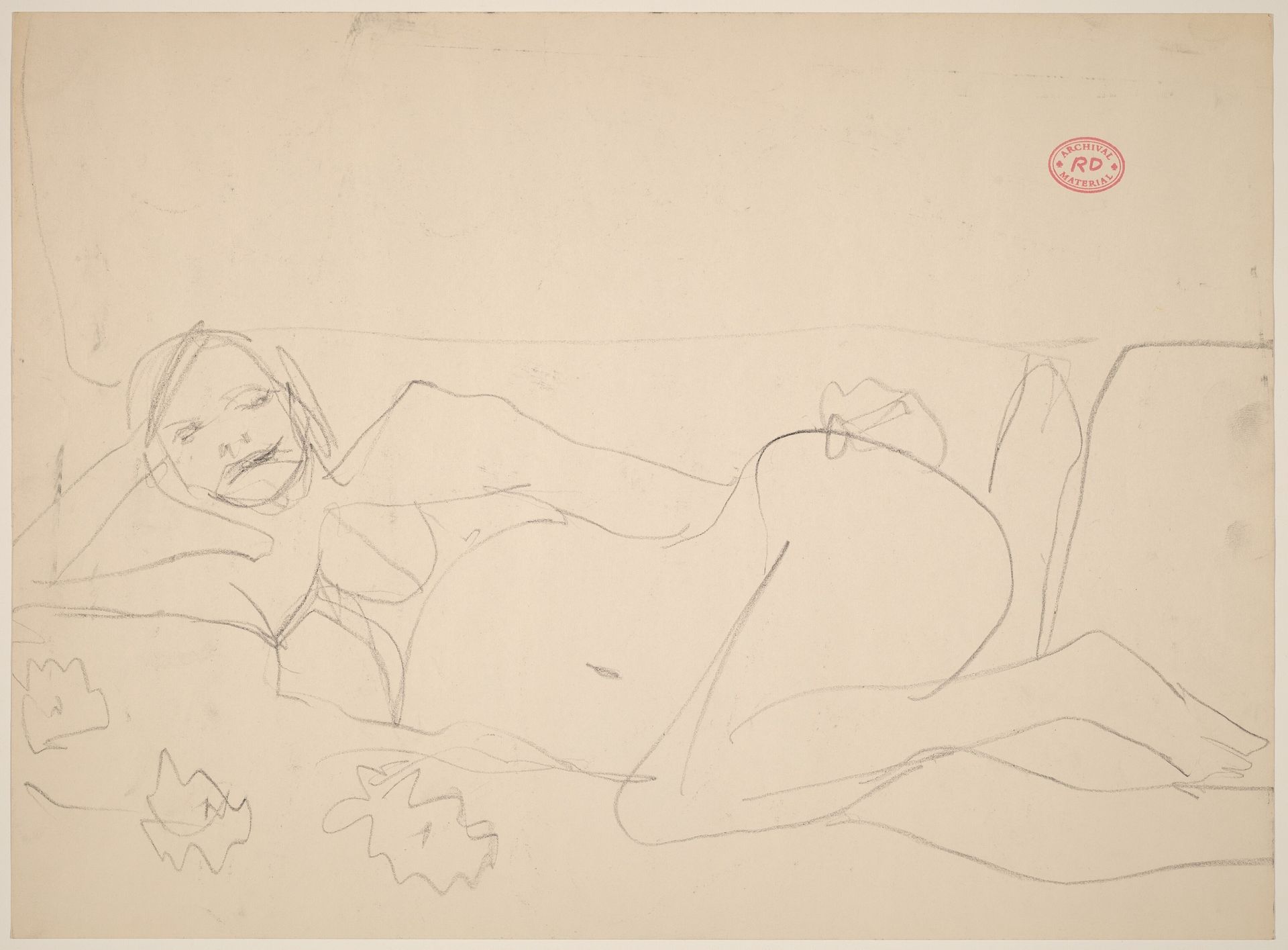 Untitled [reclining woman resting on right arm] by Richard Diebenkorn