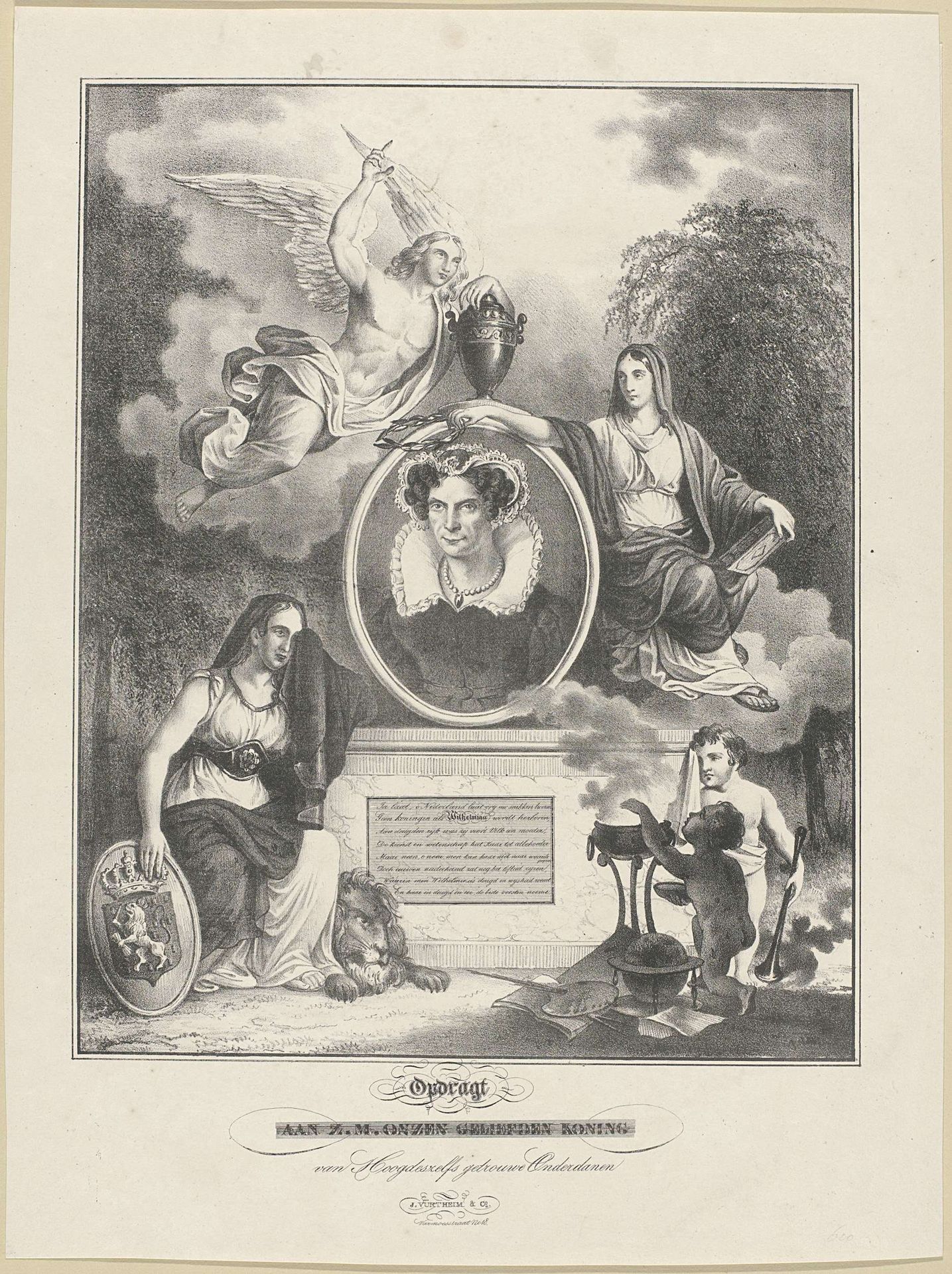 Allegorisch grafmonument voor koningin Wilhelmina van Pruisen, 1837 by Anonymous