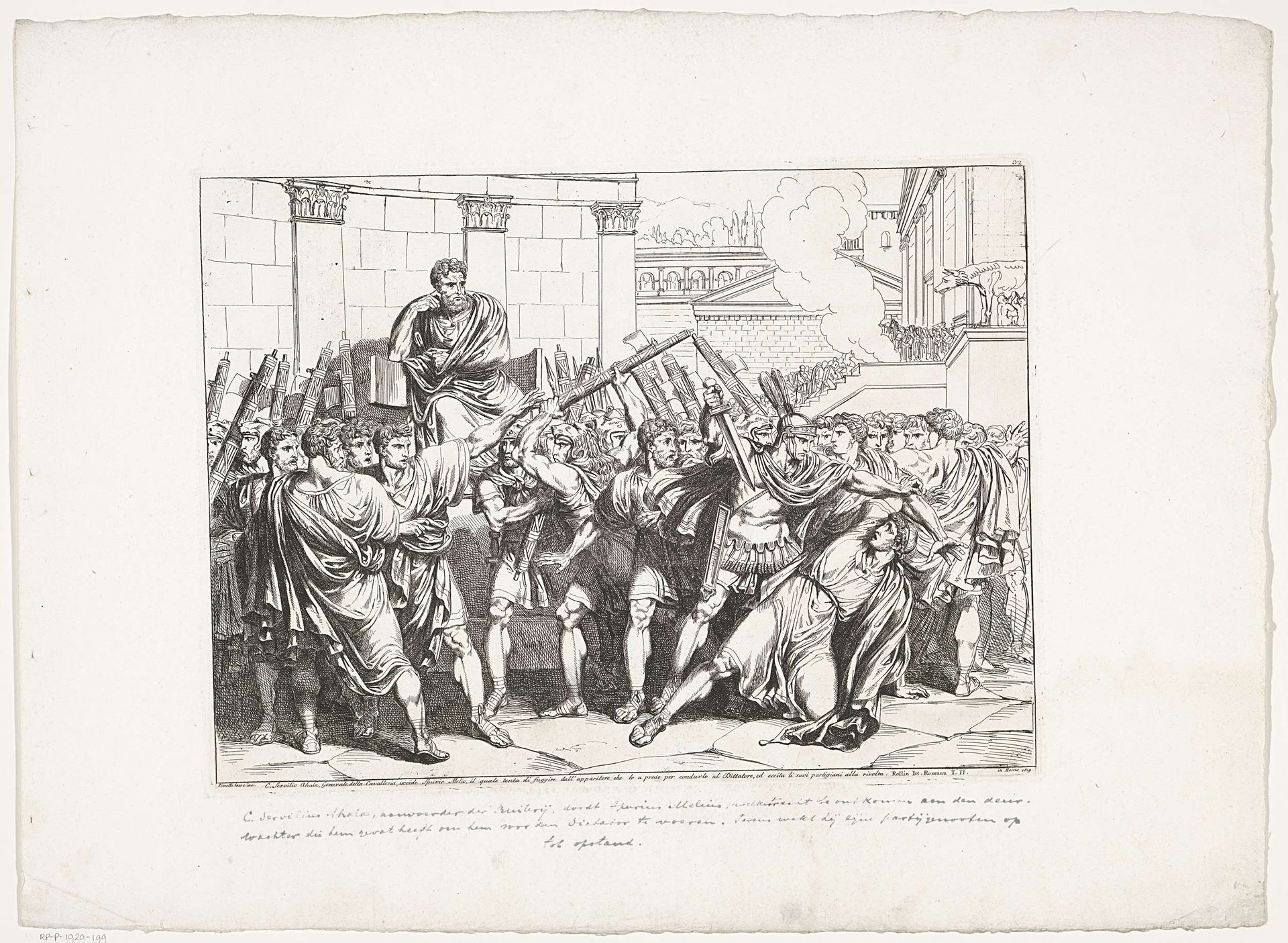 Gaius Servilius Ahala doodt Spurius Maelius by Bartolomeo Pinelli