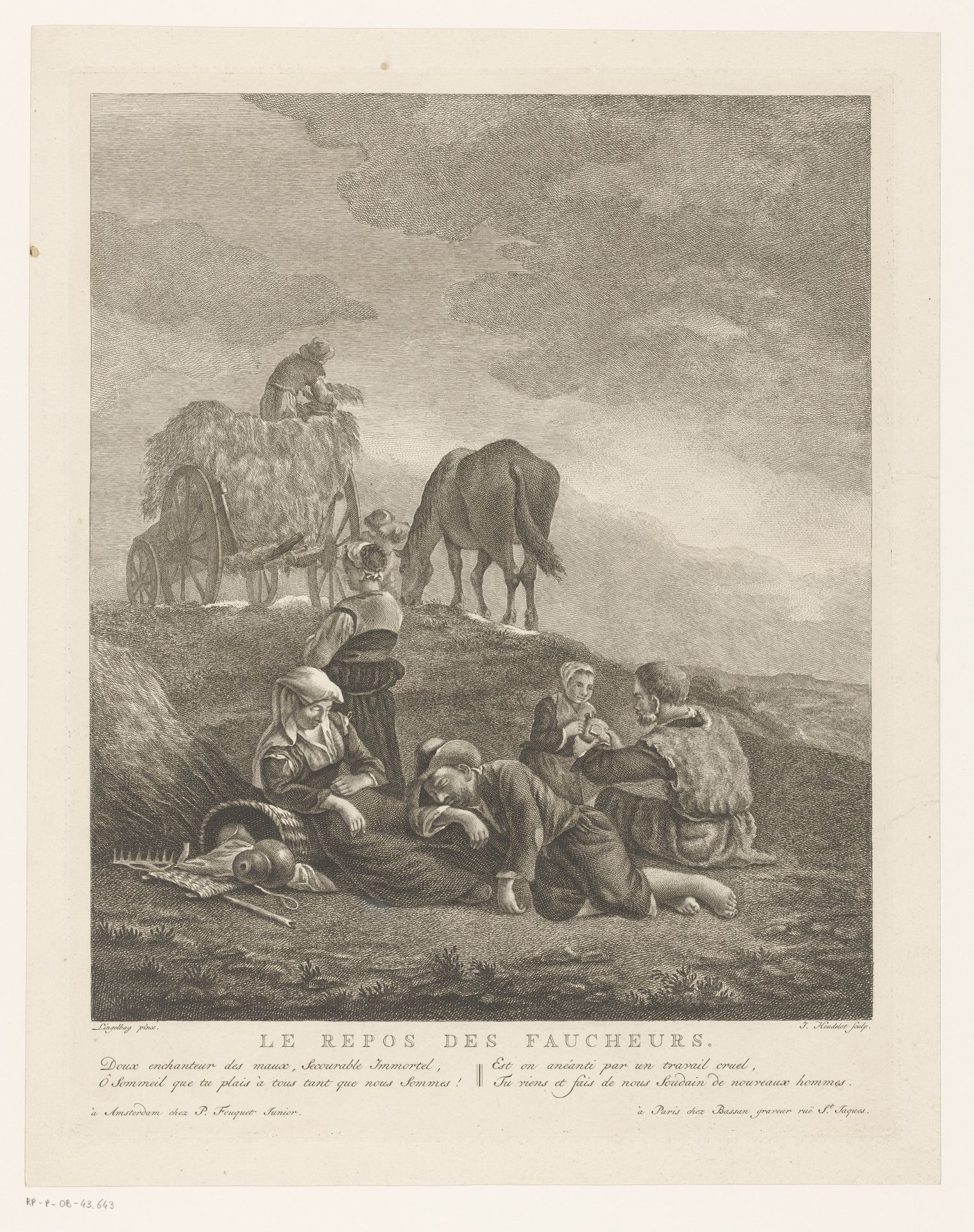 Rustende maaiers in een landschap by Jean Heudelot