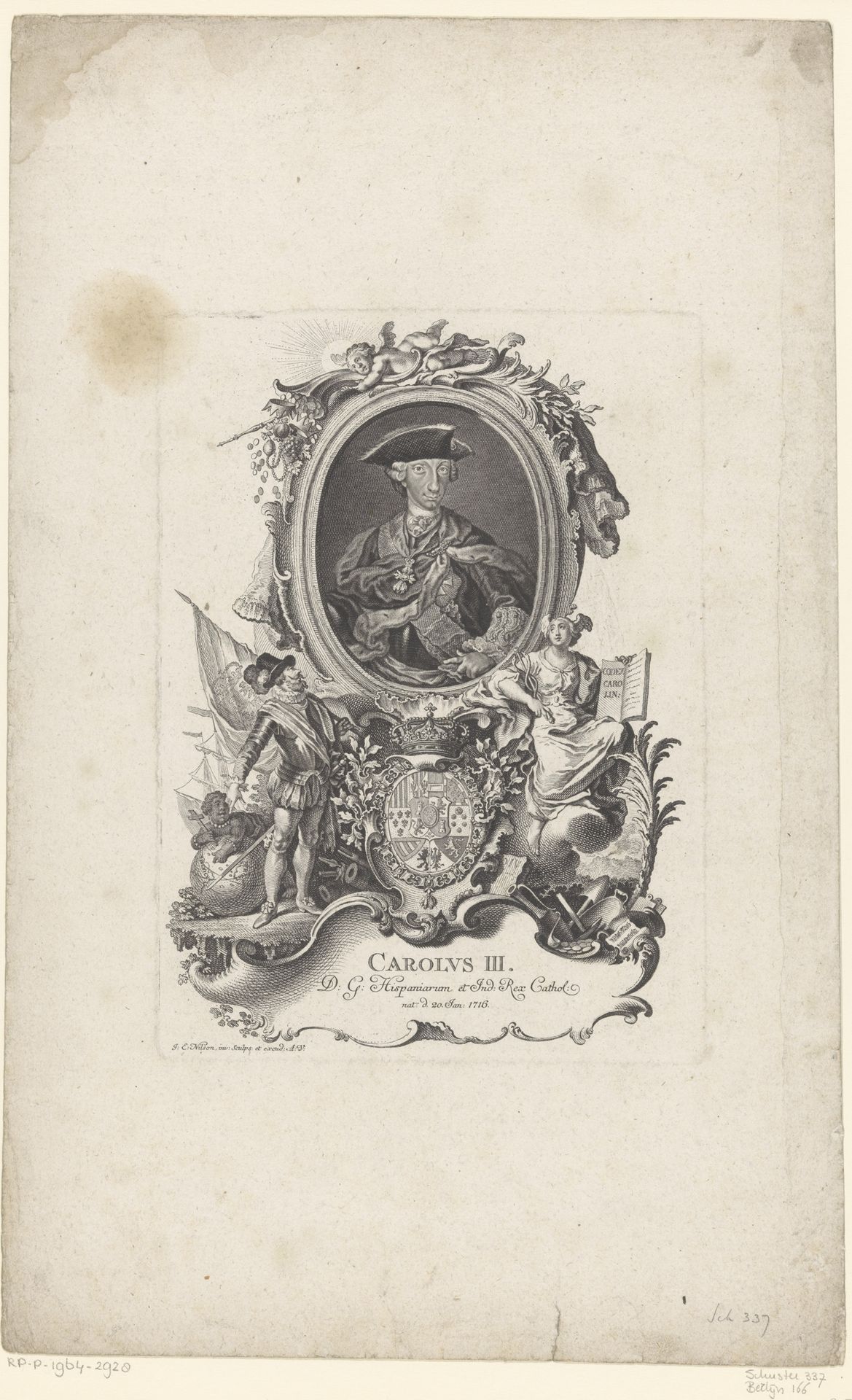 Portret van Karel III by Johann Esaias Nilson