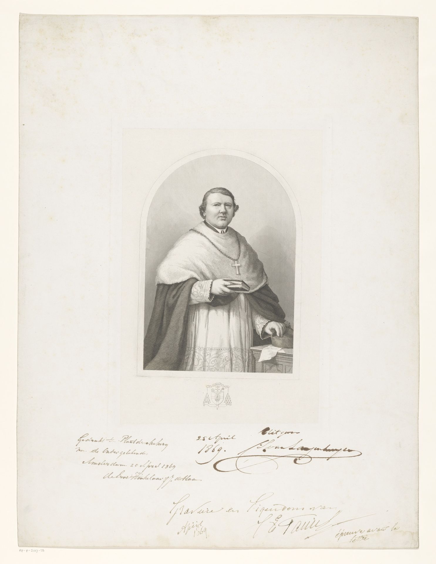 Portret van Andreas Ignatius Schaepman by Edouard Taurel