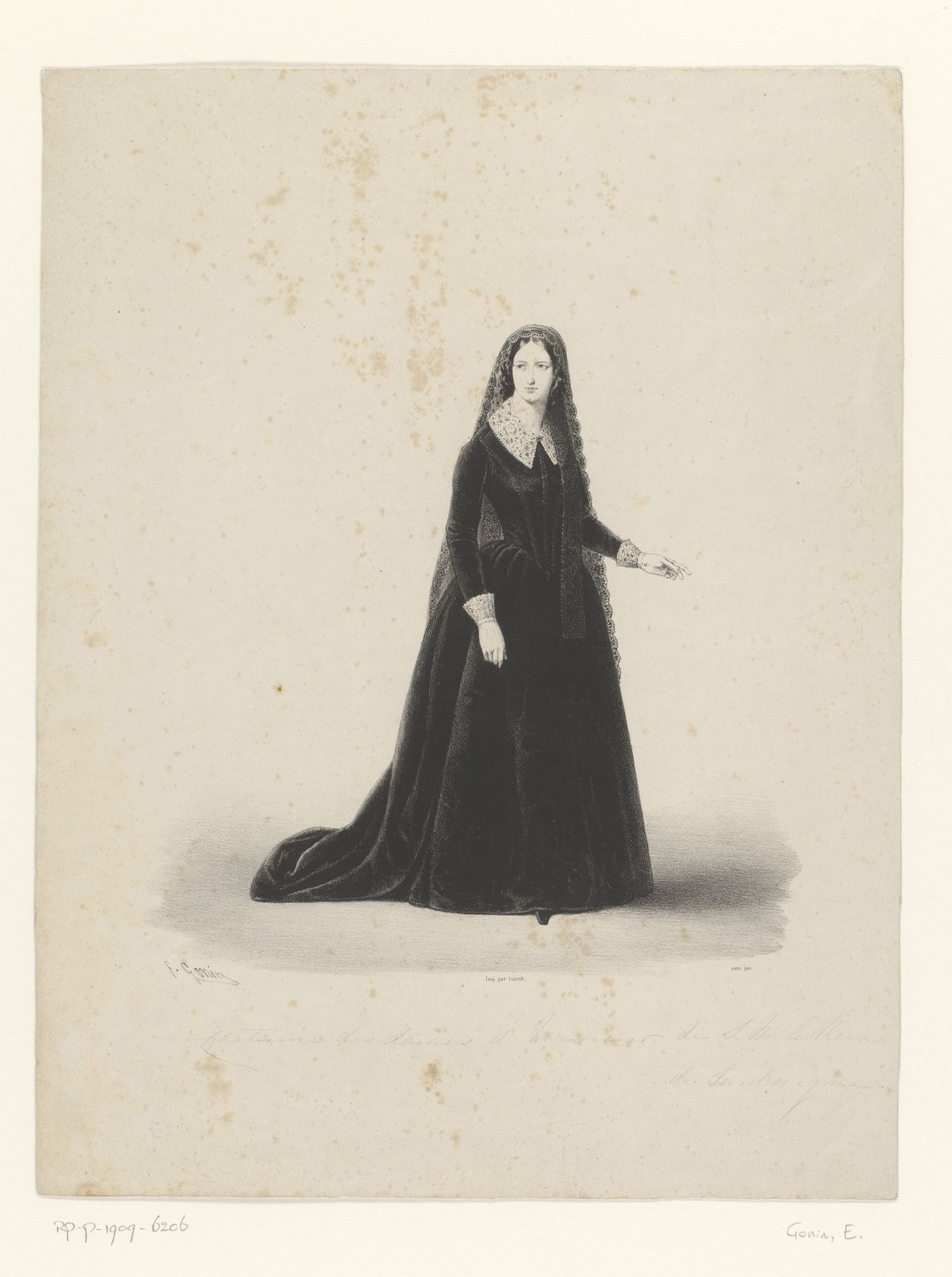 Dame in traditionele Sardijnse klederdracht by Enrico Gonin